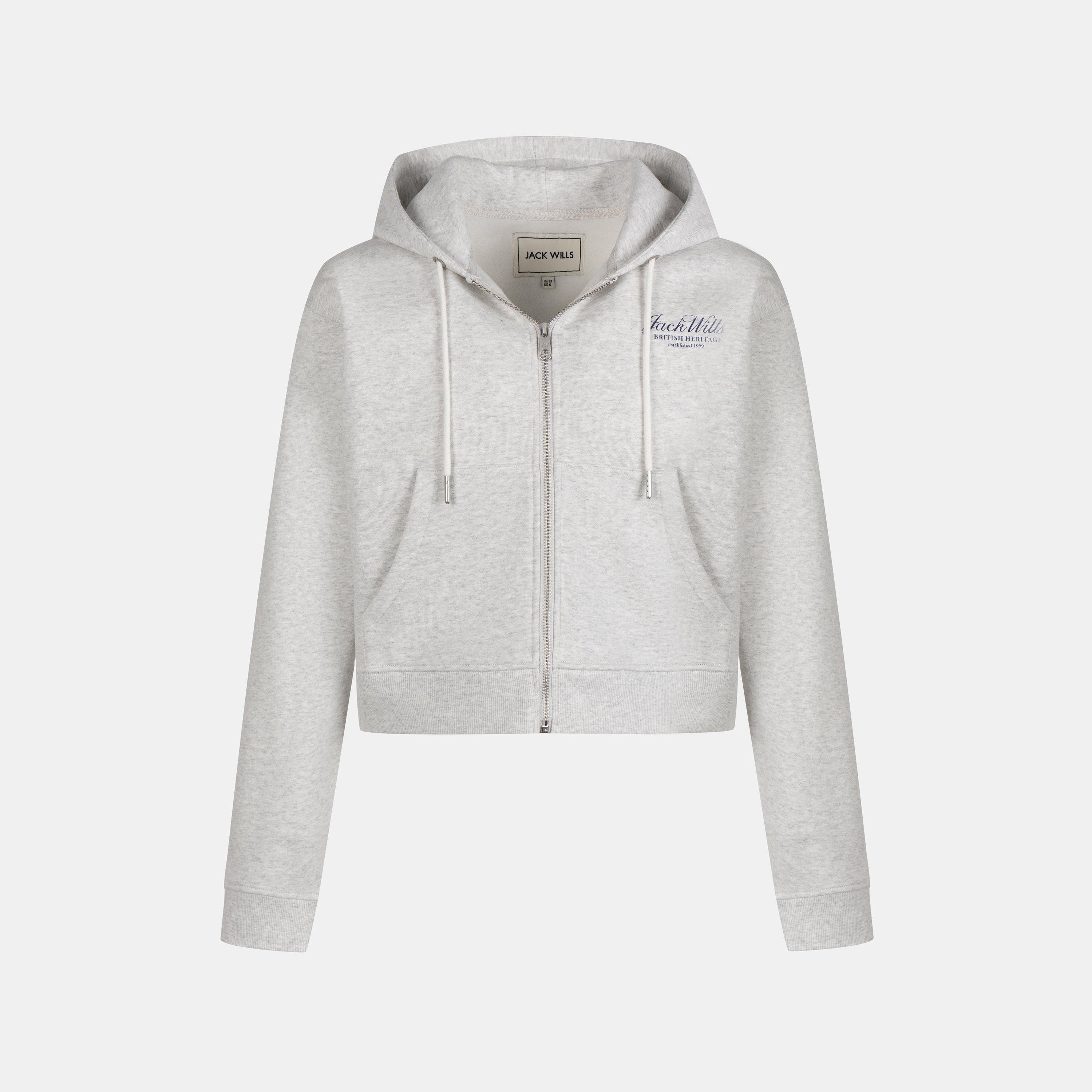 Grey Marl - Jack Wills - JW Emblem Zip Through  Ladies - 1