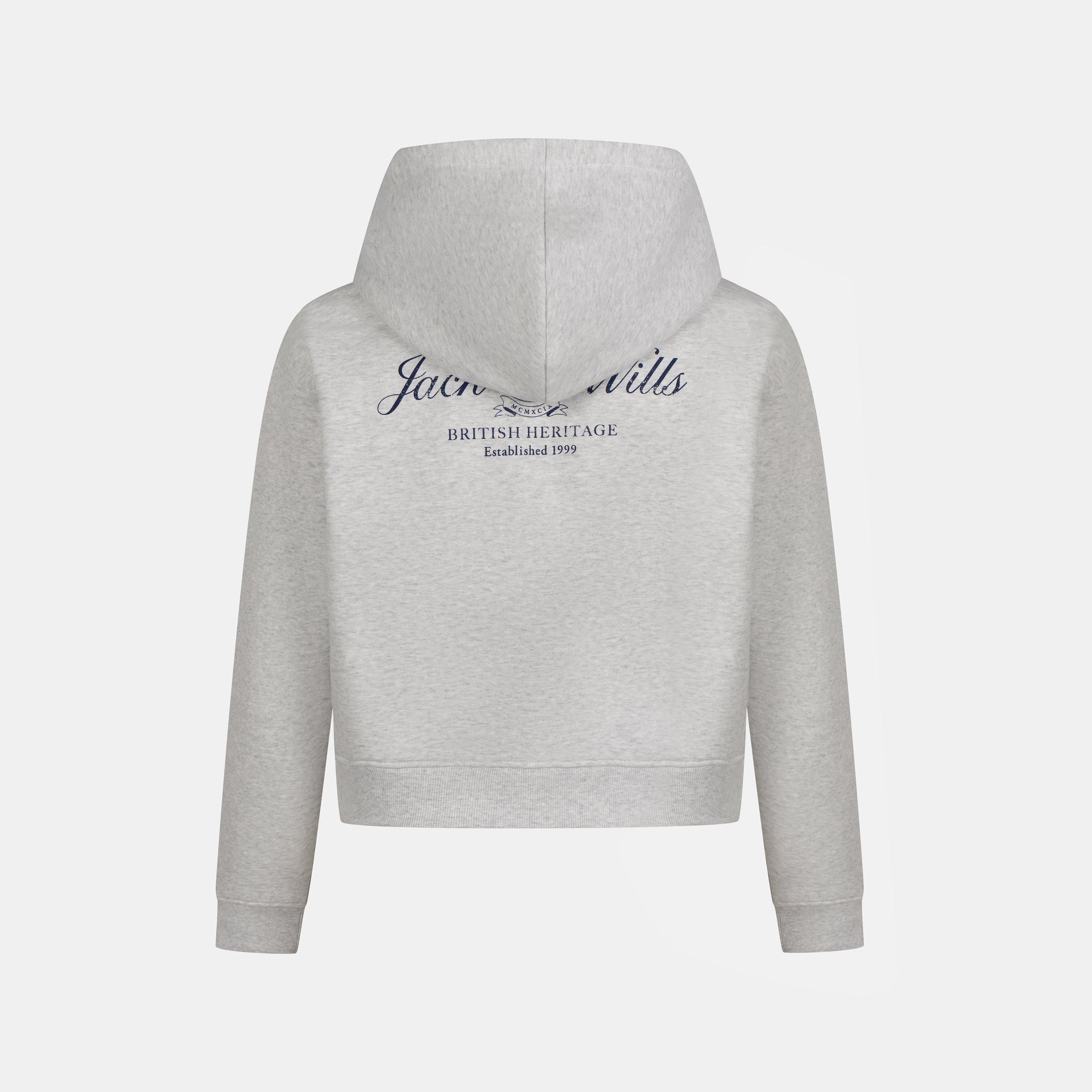 Grey Marl - Jack Wills - JW Emblem Zip Through  Ladies - 2