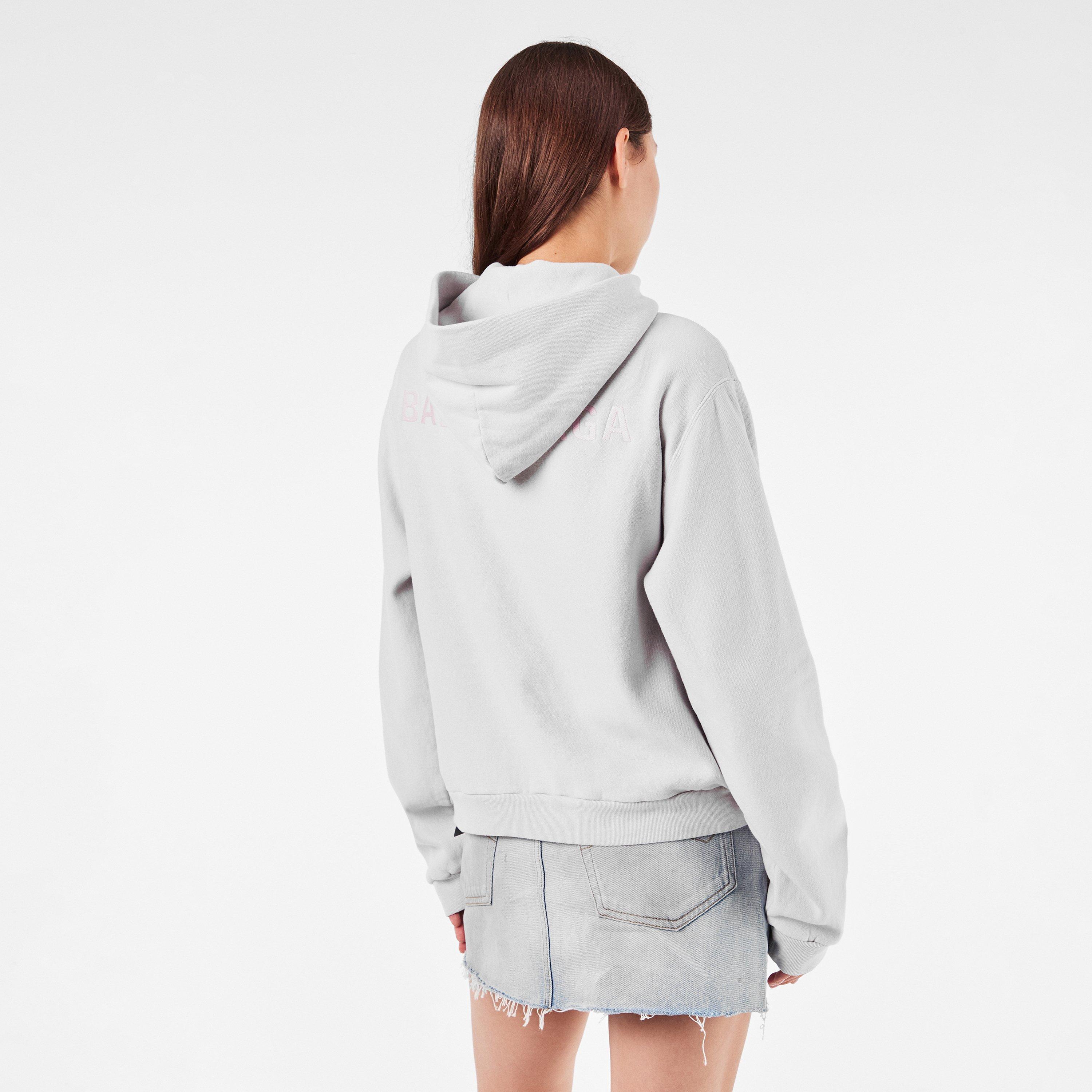 Dirty White/Pnk - Balenciaga - Women's Bal Zip Hoodie - 4