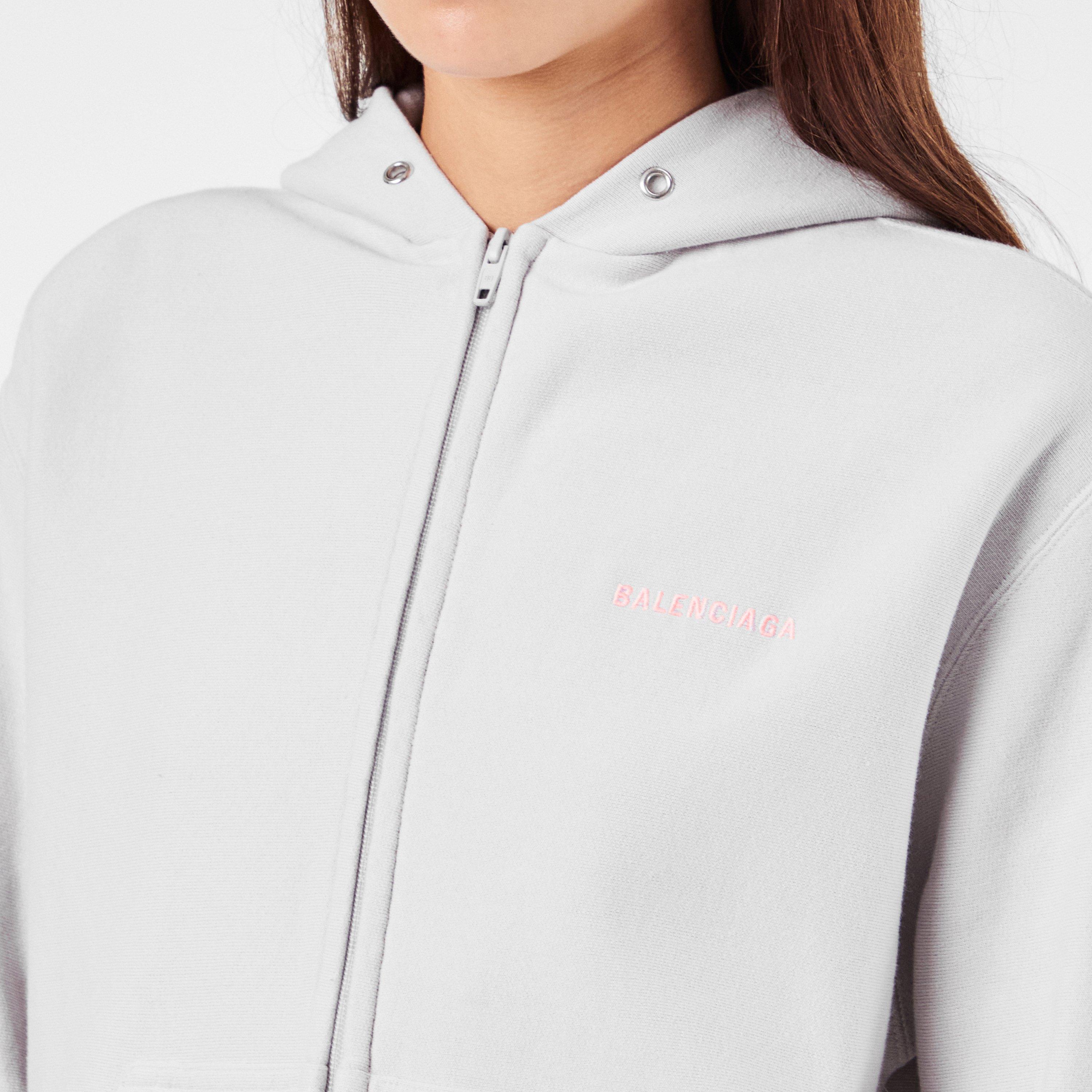 Dirty White/Pnk - Balenciaga - Women's Bal Zip Hoodie - 5
