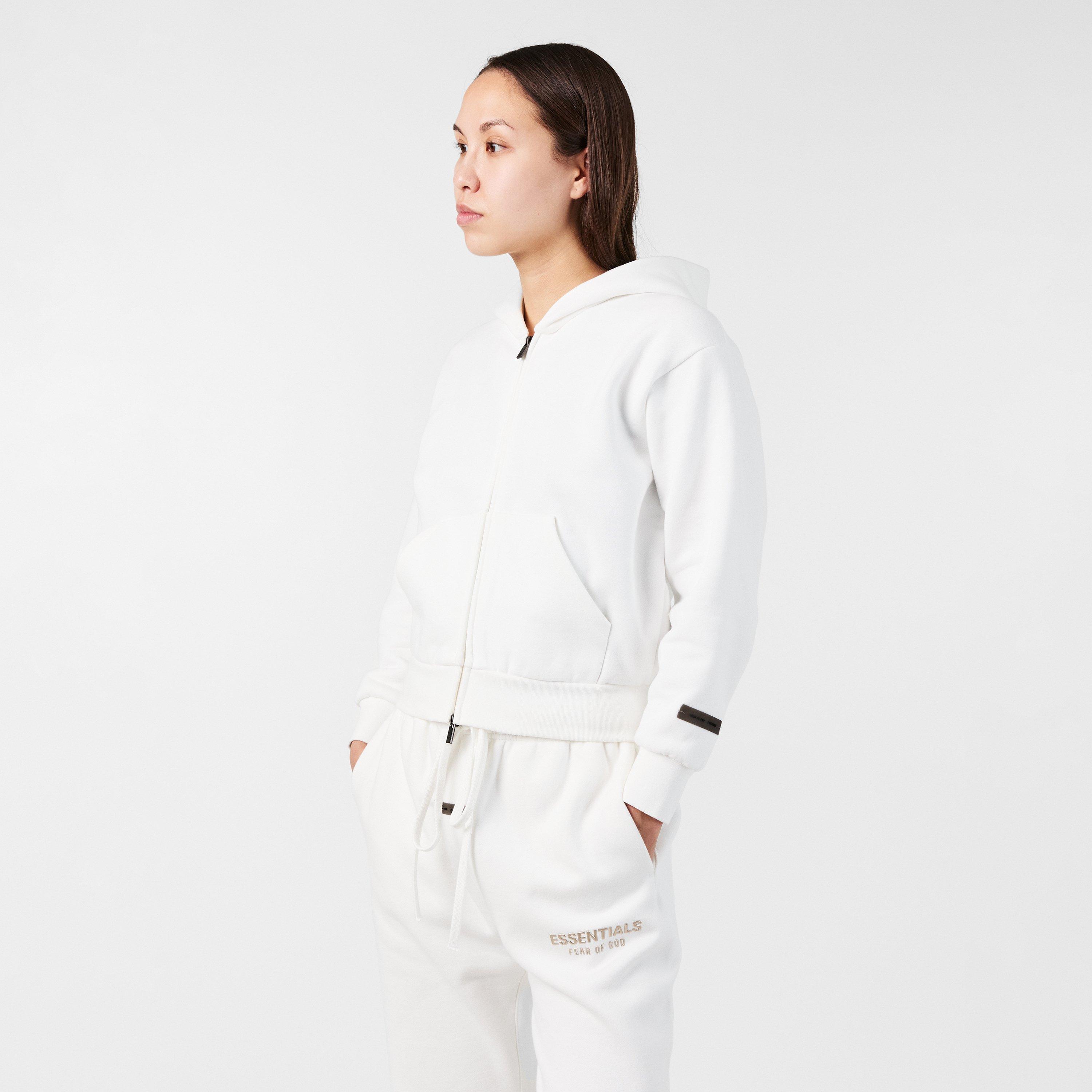 Cloud White - Fear Of God Essentials - Women's FGE Black Logo Zip Hoodie - 3
