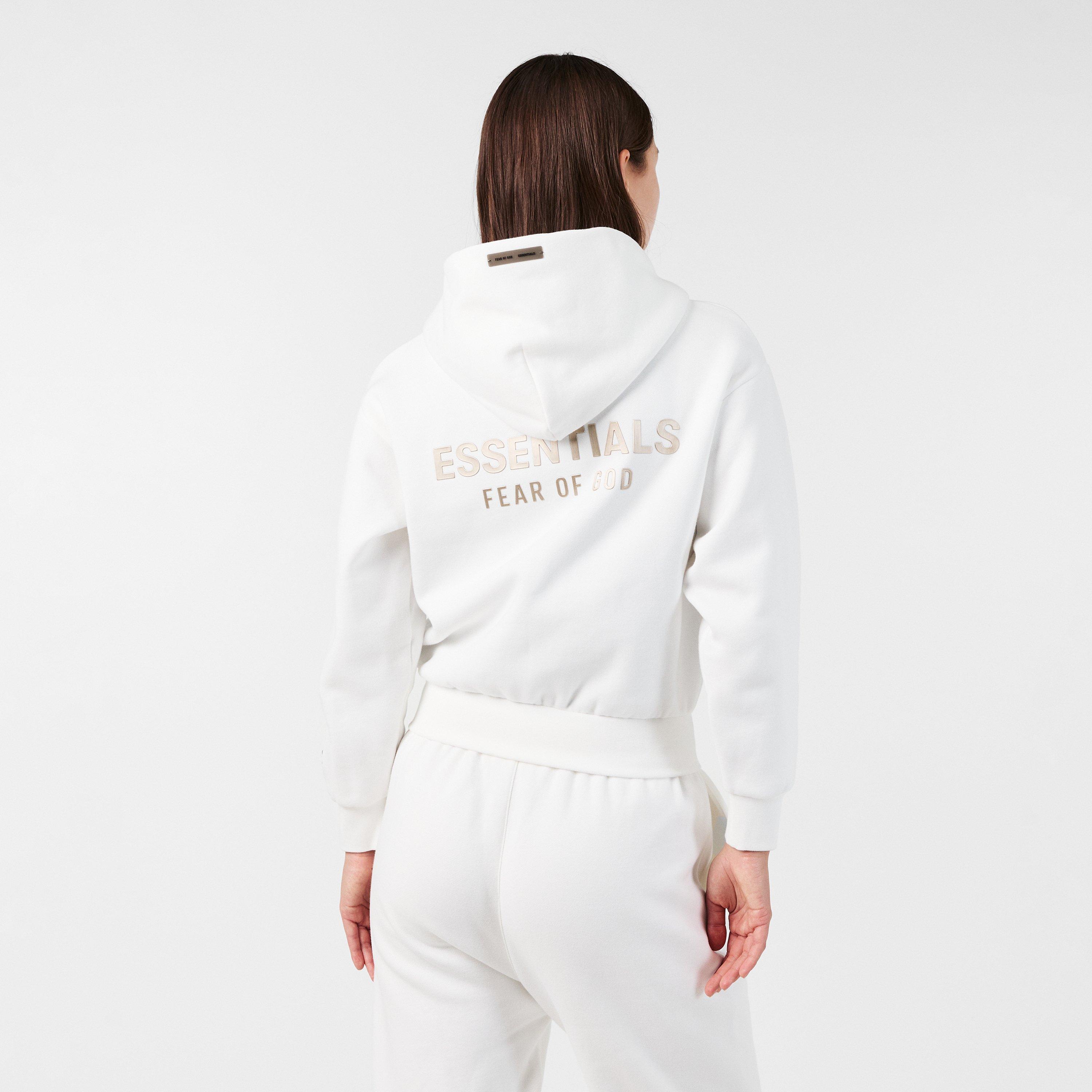 Cloud White - Fear Of God Essentials - Women's FGE Black Logo Zip Hoodie - 4