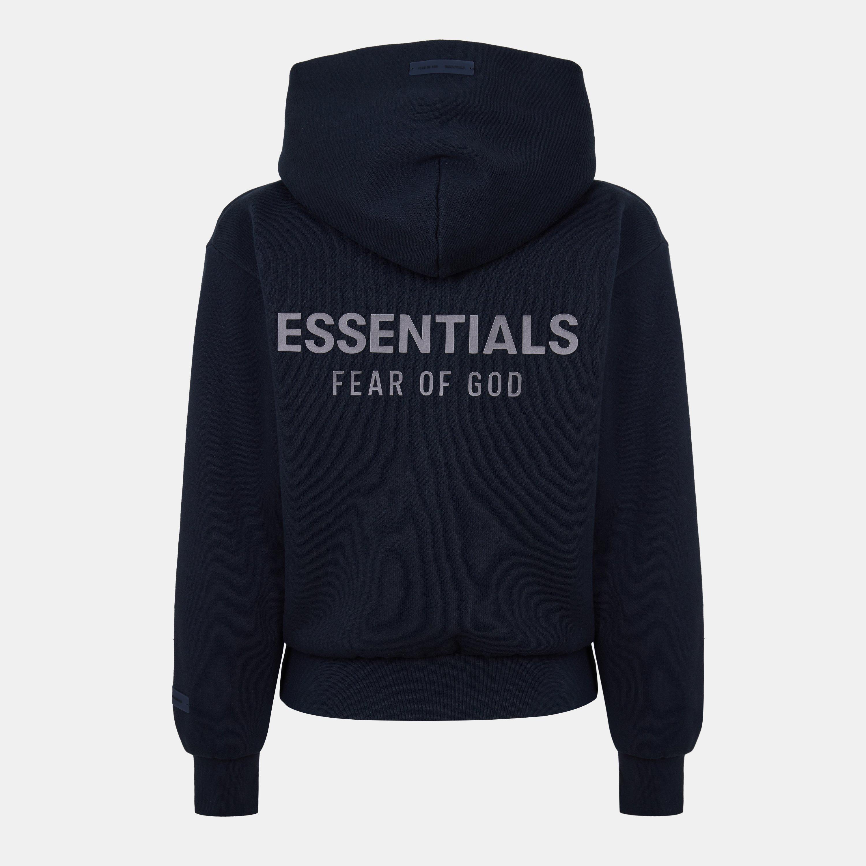 Jet Black - Fear Of God Essentials - Women's FGE Black Logo Zip Hoodie - 2