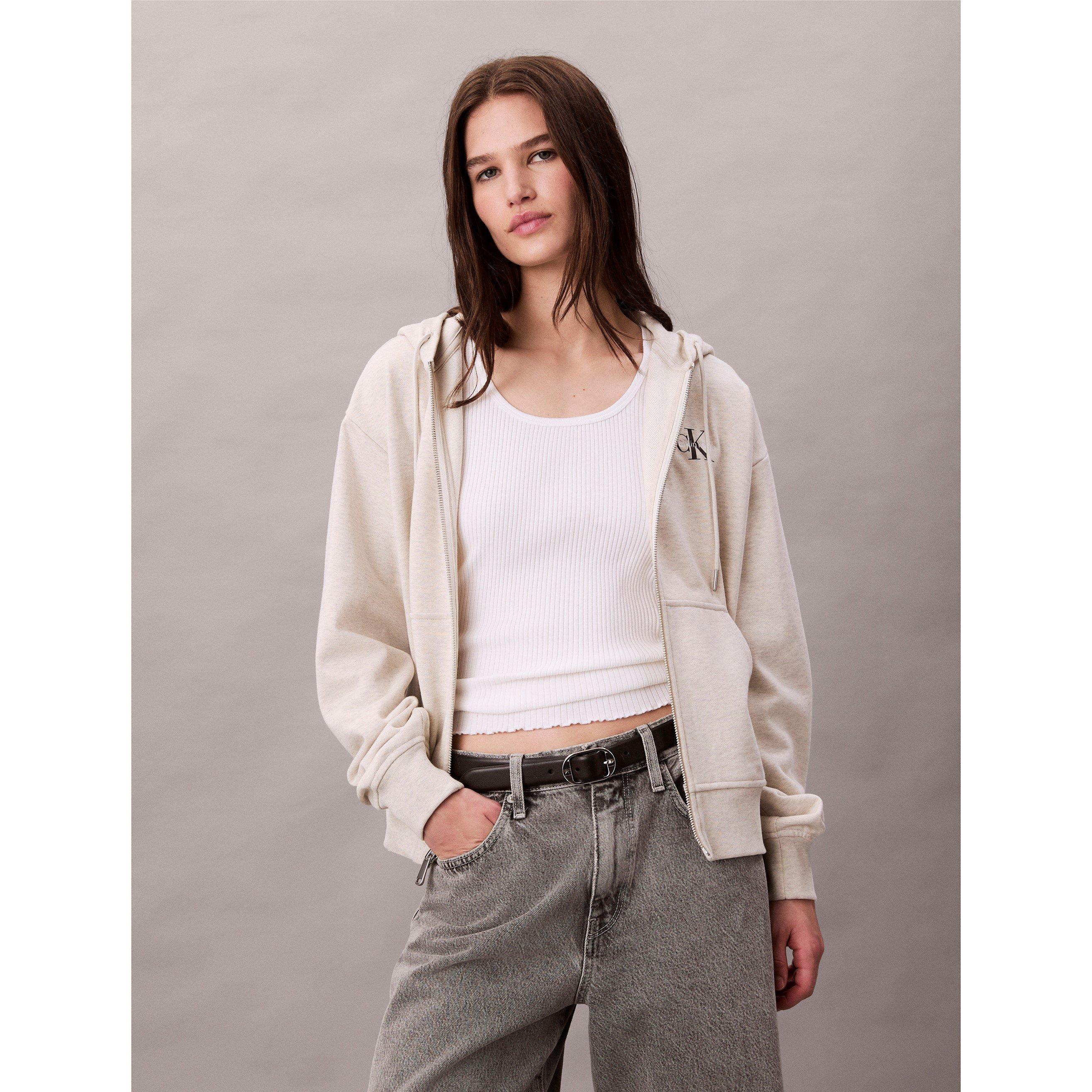Vanilla Heather - Calvin Klein Jeans - MONOLOGO FRENCH TERRY HOODIE - 2