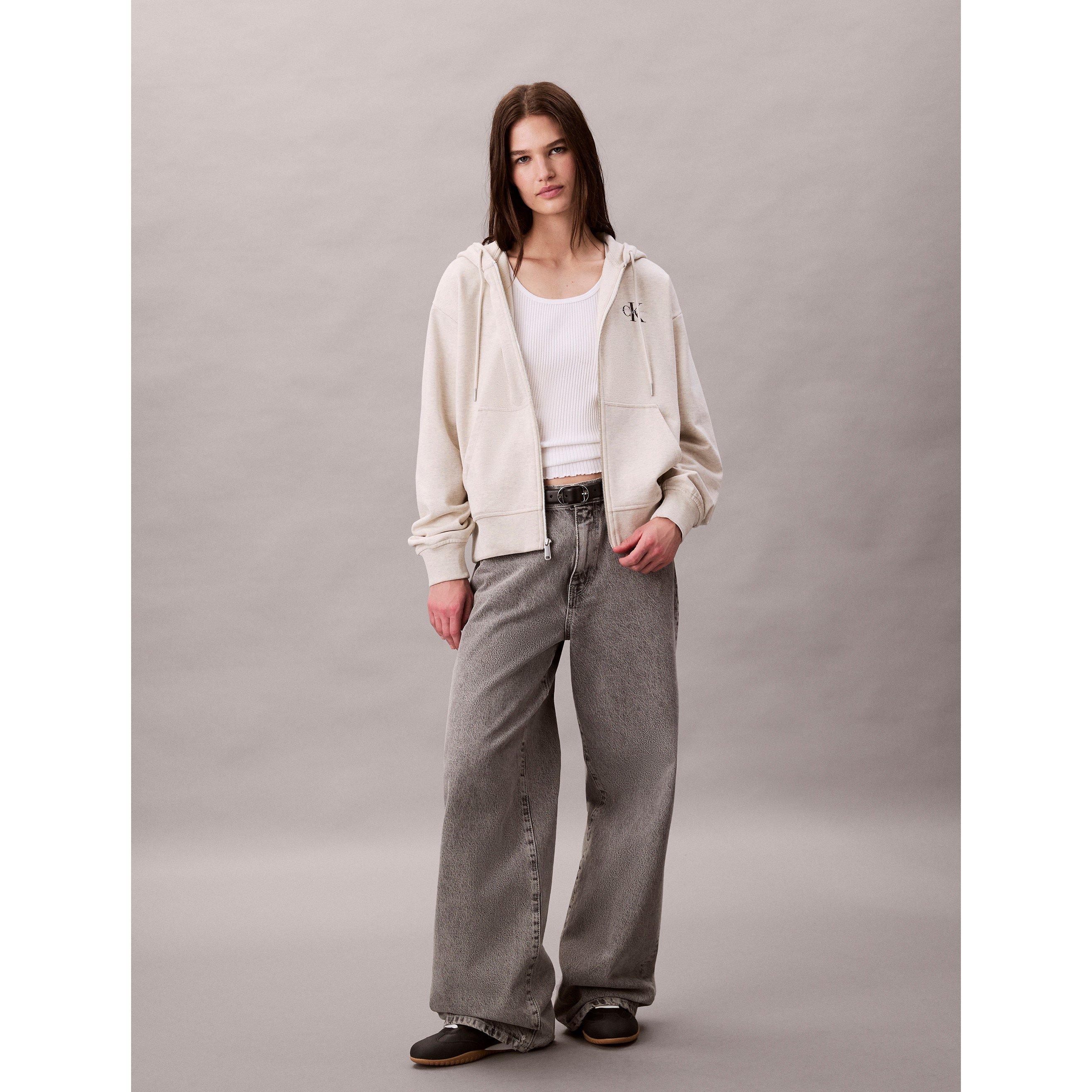 Vanilla Heather - Calvin Klein Jeans - MONOLOGO FRENCH TERRY HOODIE - 4