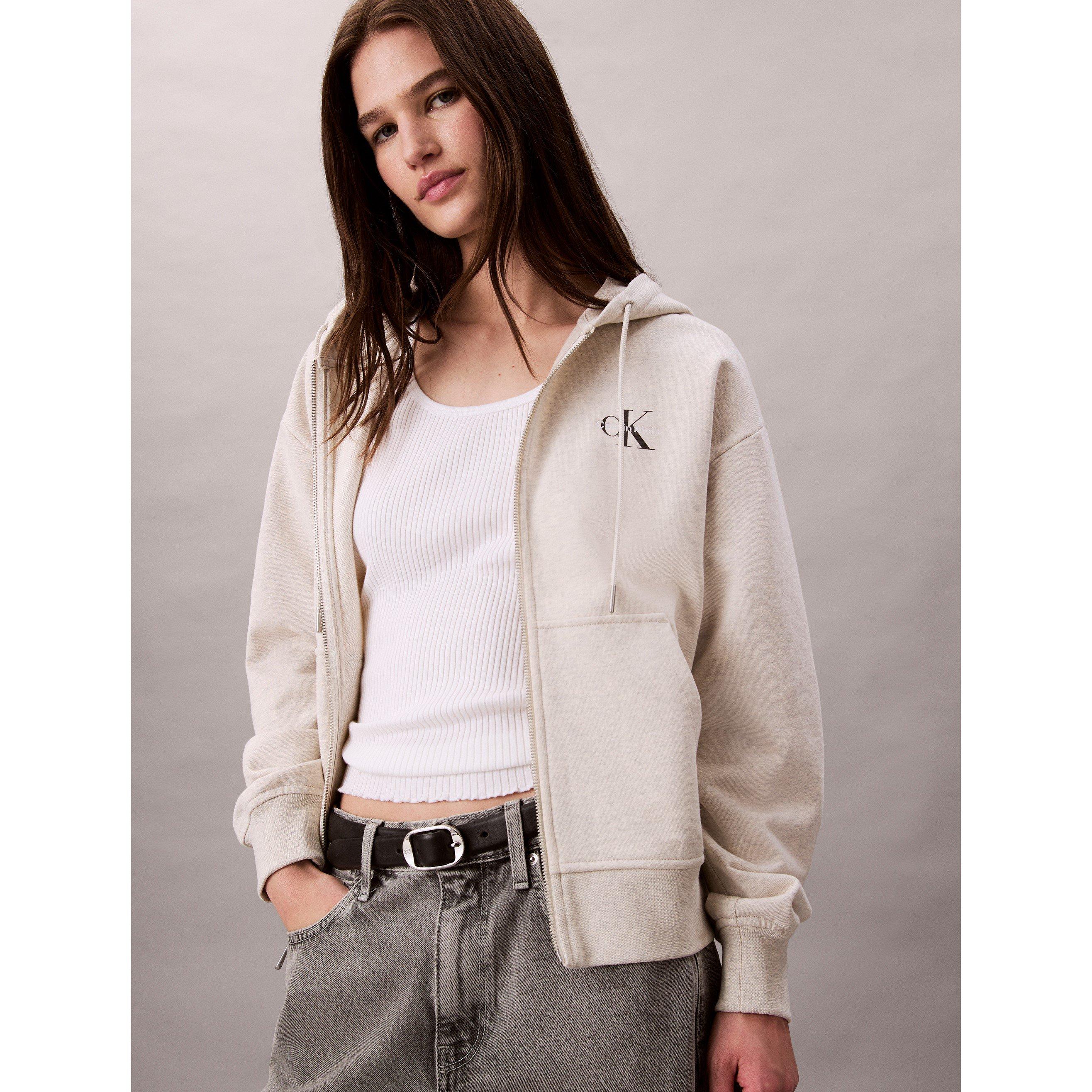 Vanilla Heather - Calvin Klein Jeans - MONOLOGO FRENCH TERRY HOODIE - 6