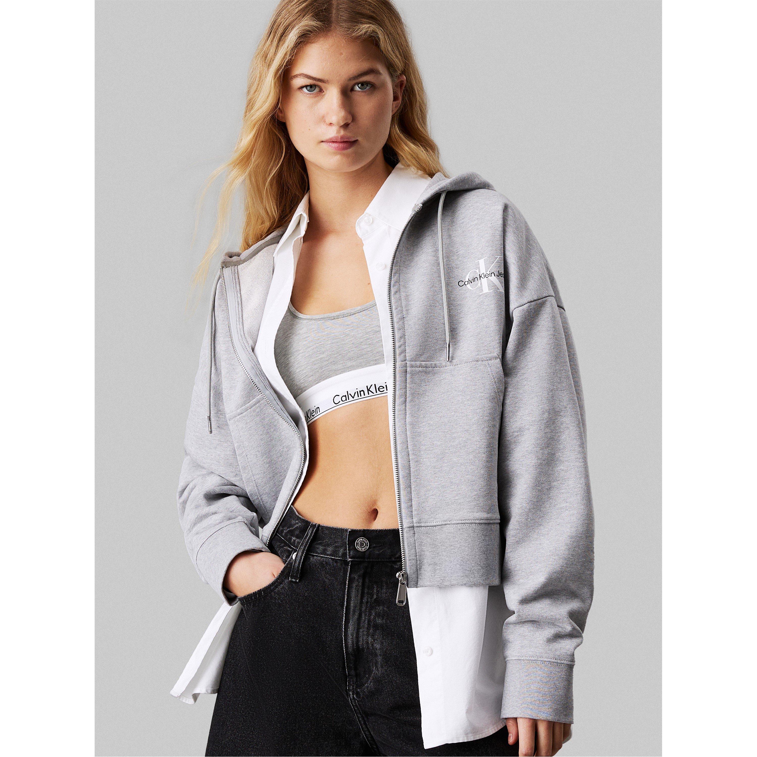 H Grey Heather - Calvin Klein Jeans - MONOLOGO FRENCH TERRY HOODIE - 1