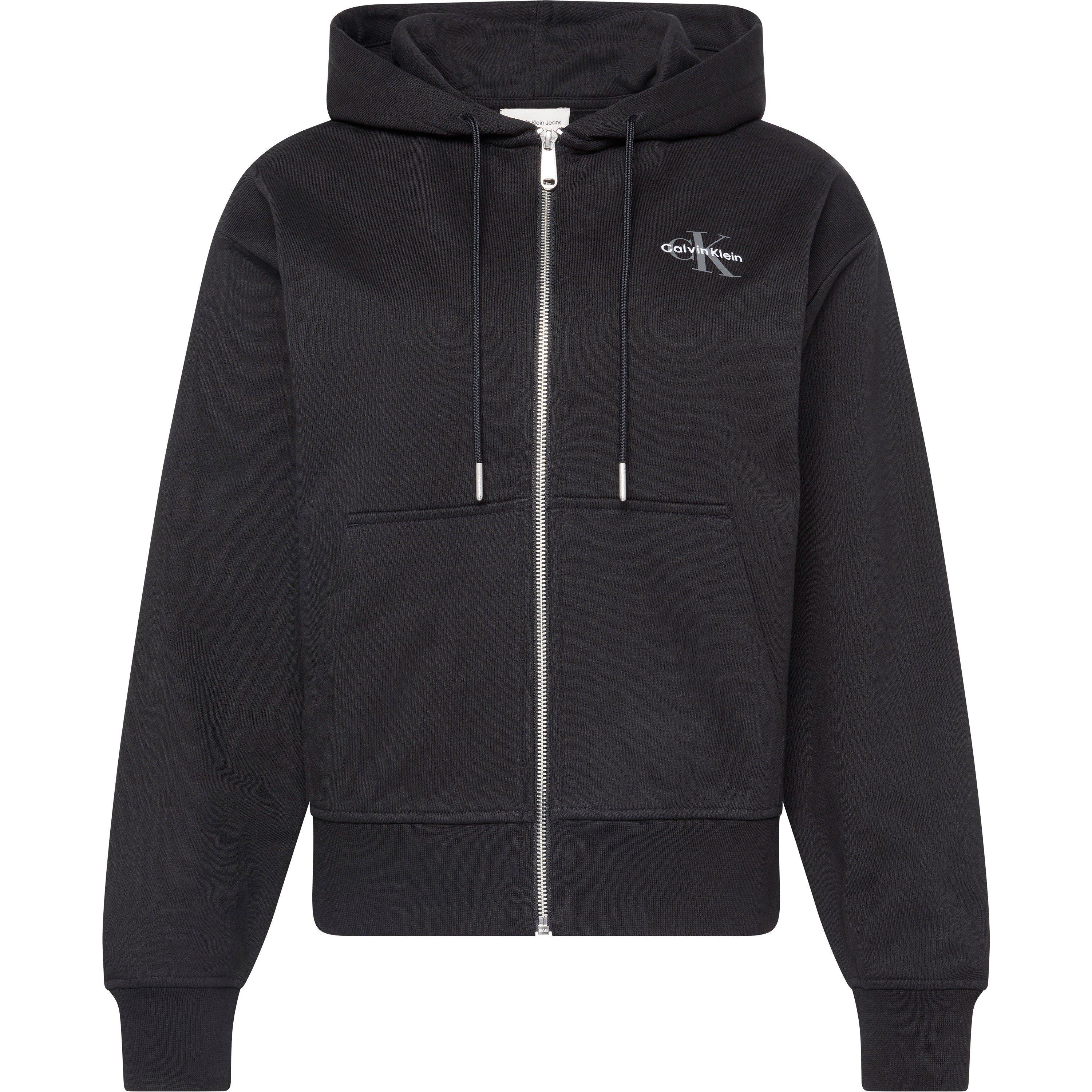 Calvin Klein Jeans Women's Monologo French Terry Hoodie - Black - 12 (M)