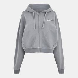 Jack Wills Washed Zip Hood Ld54