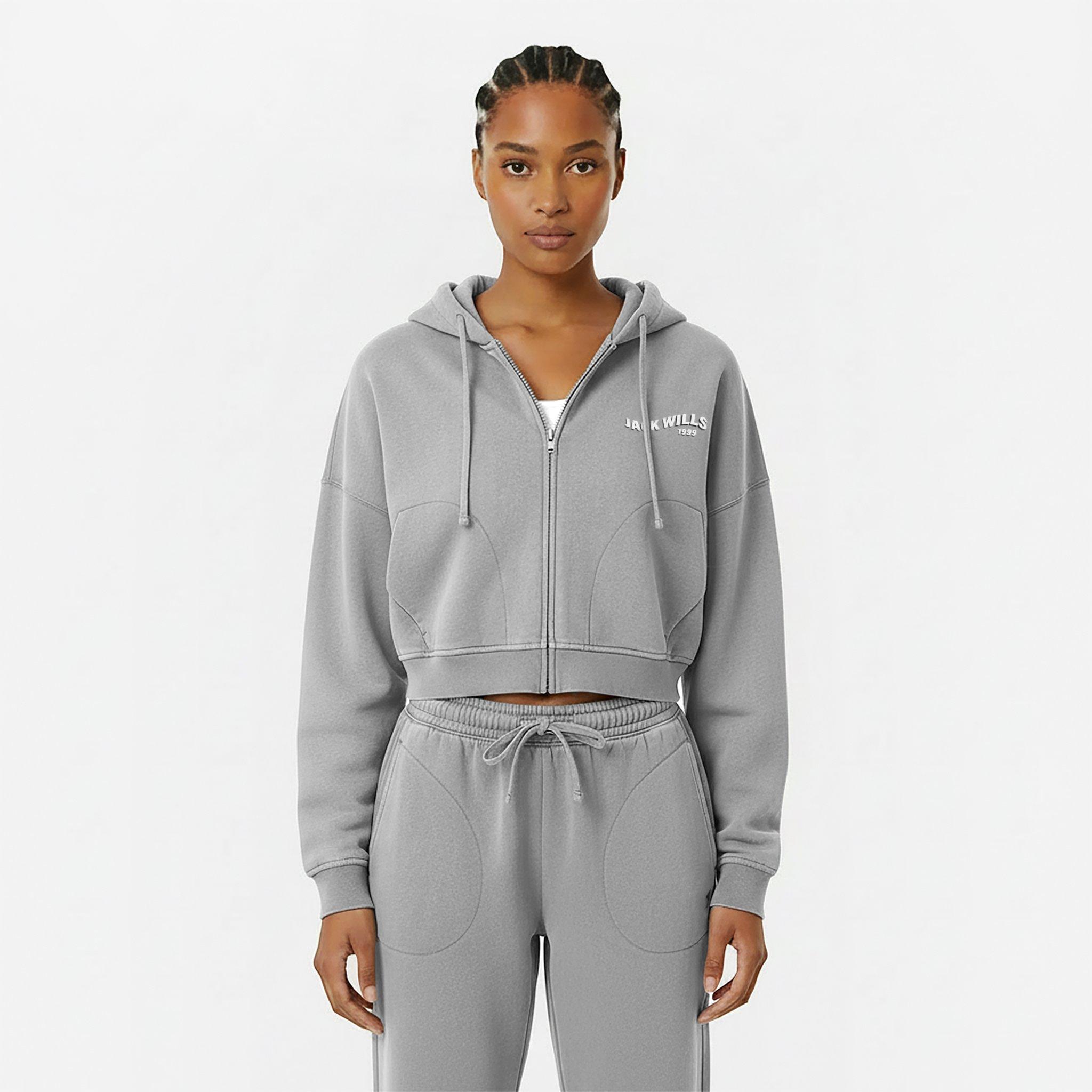 Grey Washed - Jack Wills - JW Washed Zip Hoodie - 3
