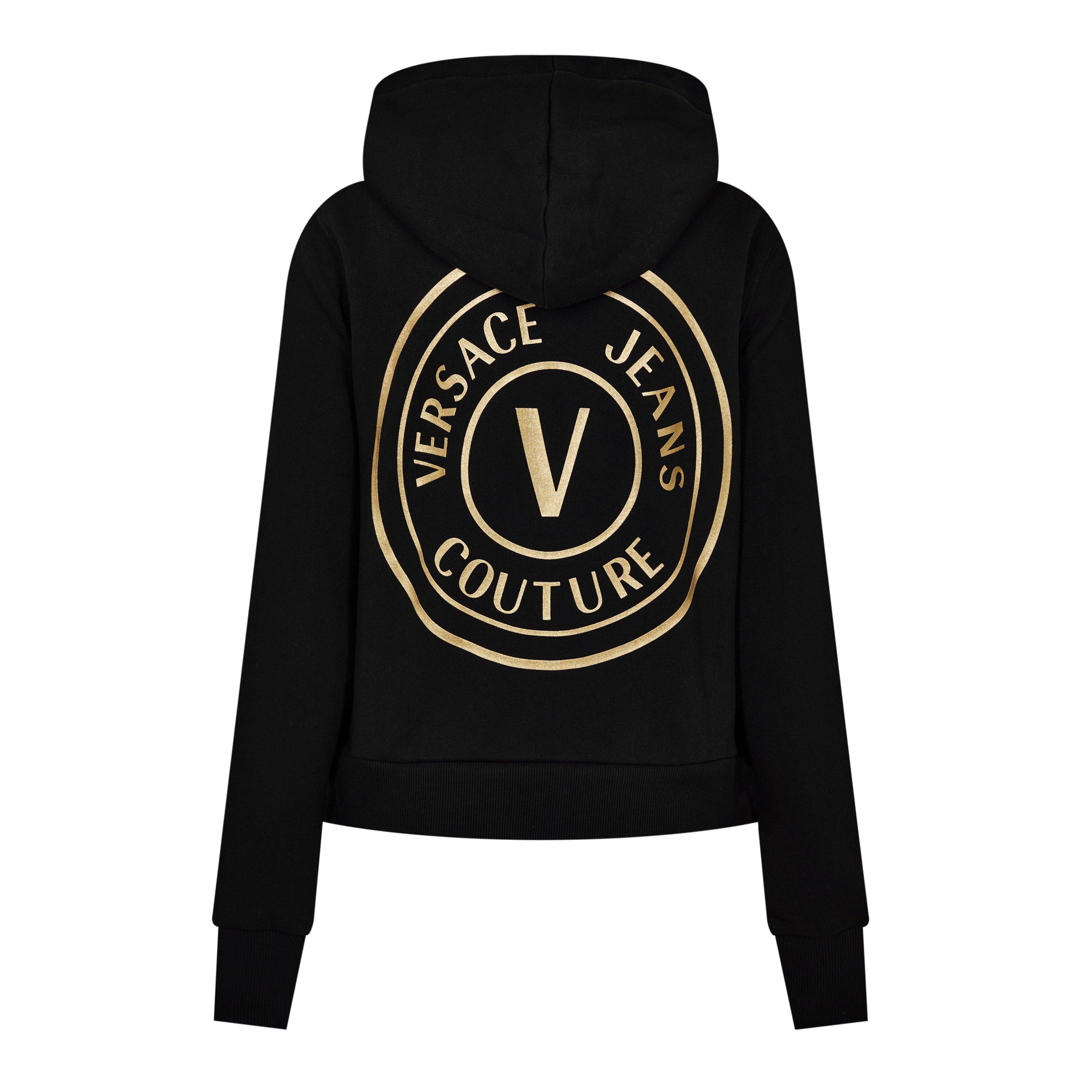 Black/Gold G89 - Versace Jeans Couture - Round Logo Zip Hoodie - 5