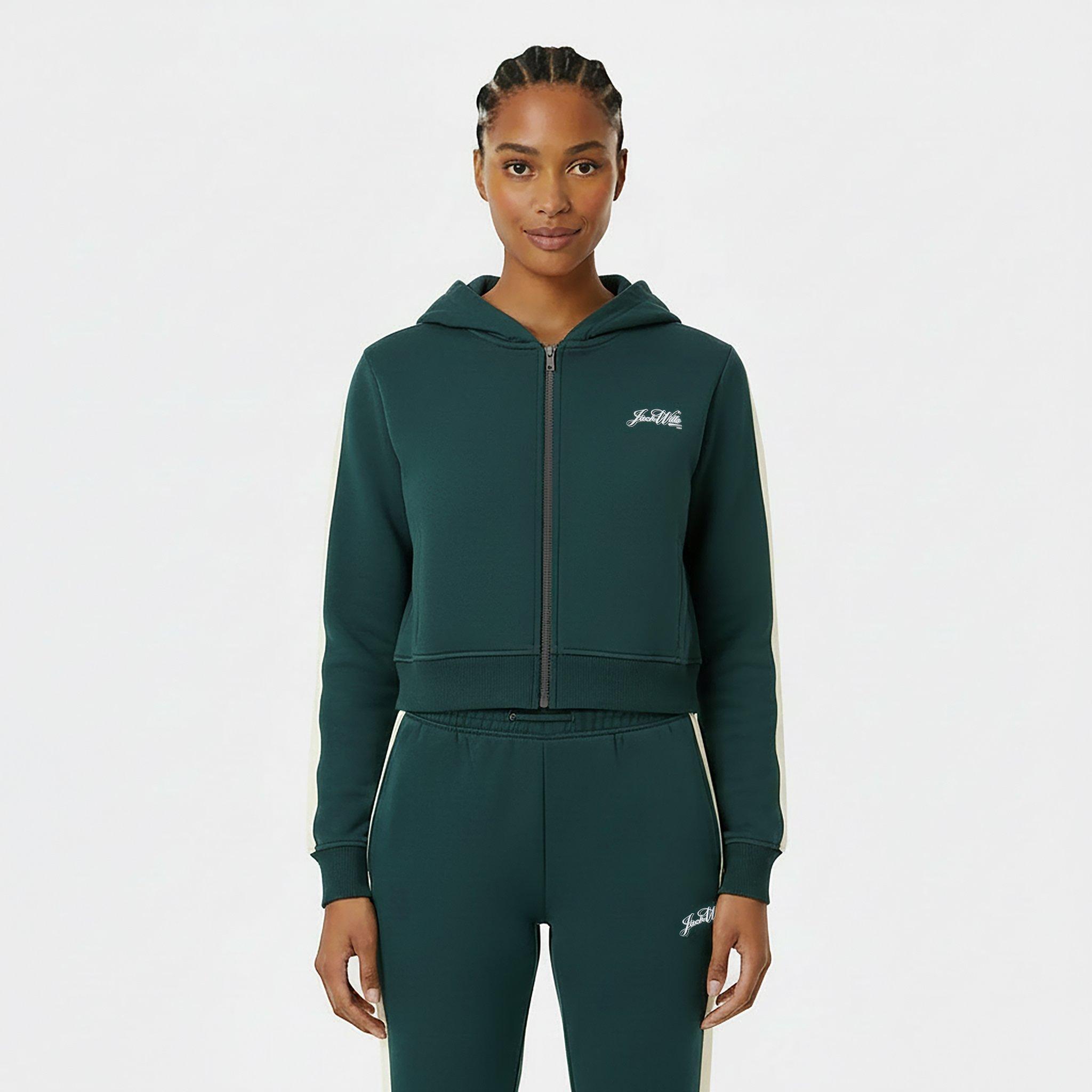Jack Wills Women's Script Cotton Long Sleeve Oversized Fit Zip