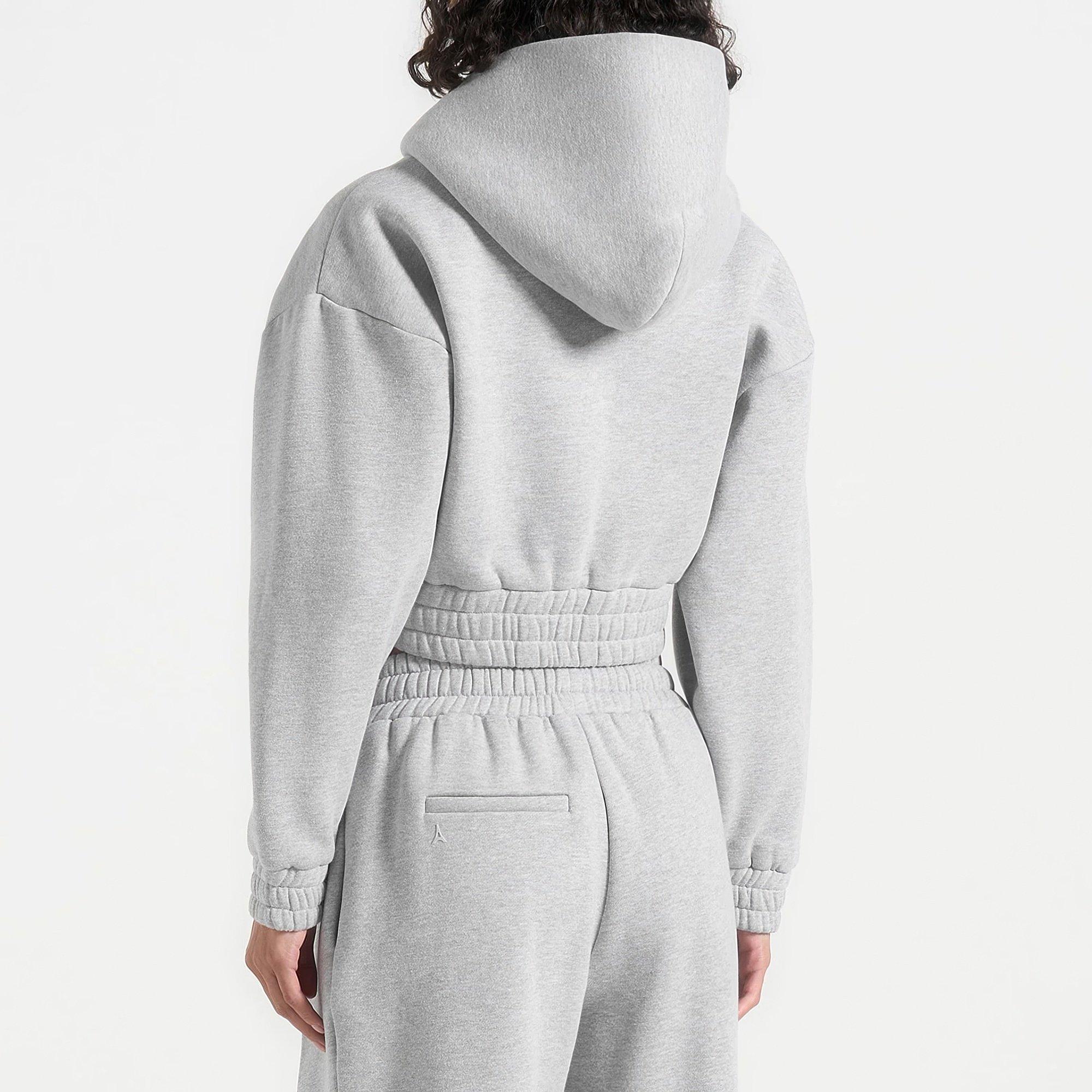 Grey - Maniere De Voir - Womens Joasiane Relaxed Zip Through Hoodie - 3
