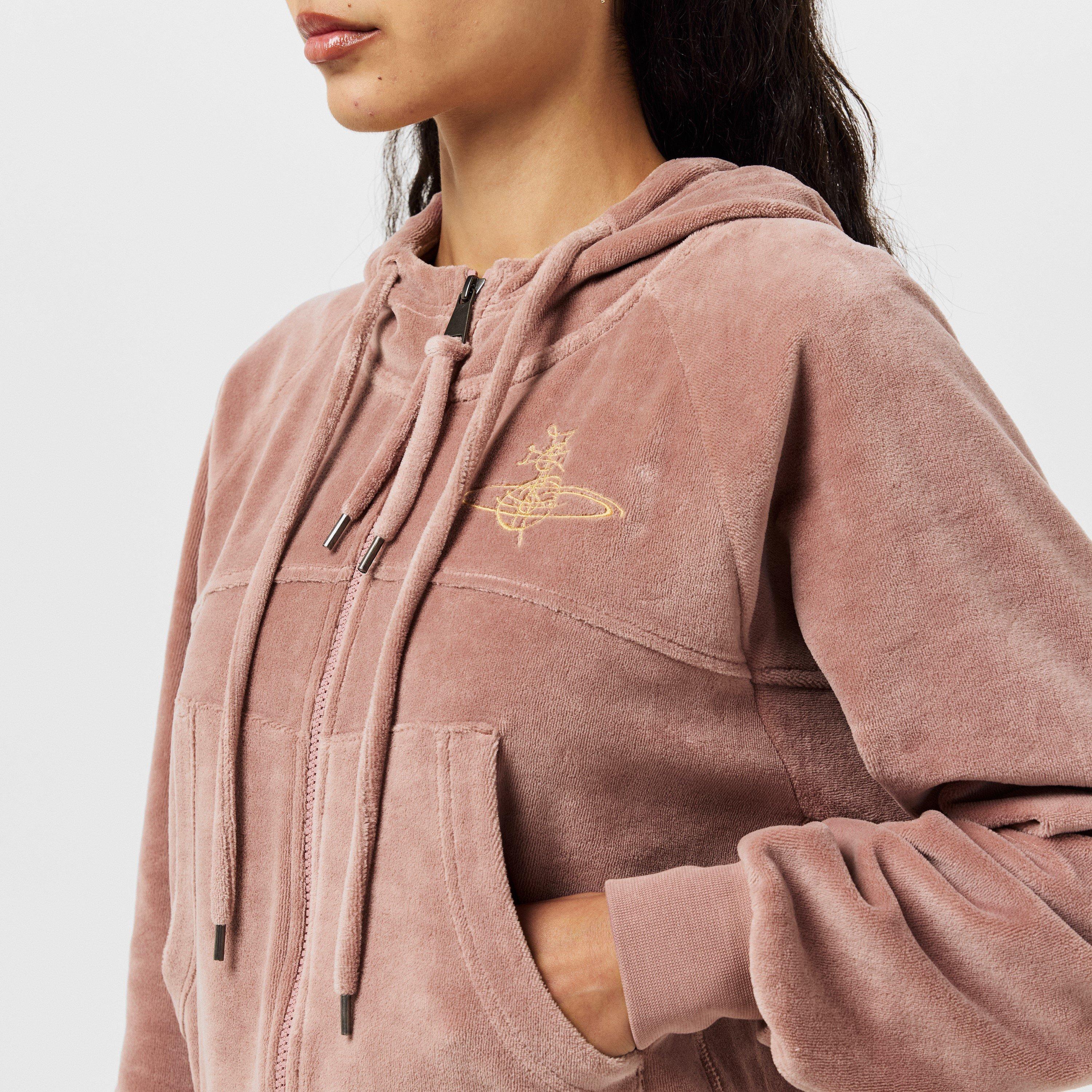 Dusty Pink - Vivienne Westwood - Women's Viv Velour Zip Hoodie - 5