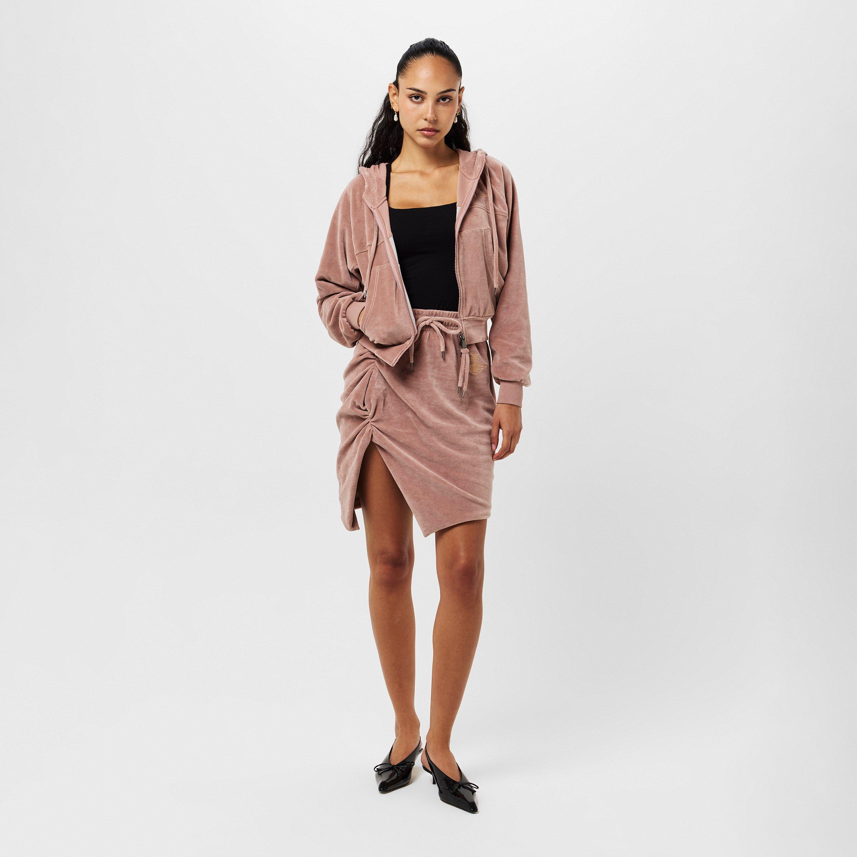 Dusty Pink - Vivienne Westwood - Women's Viv Velour Zip Hoodie - 6