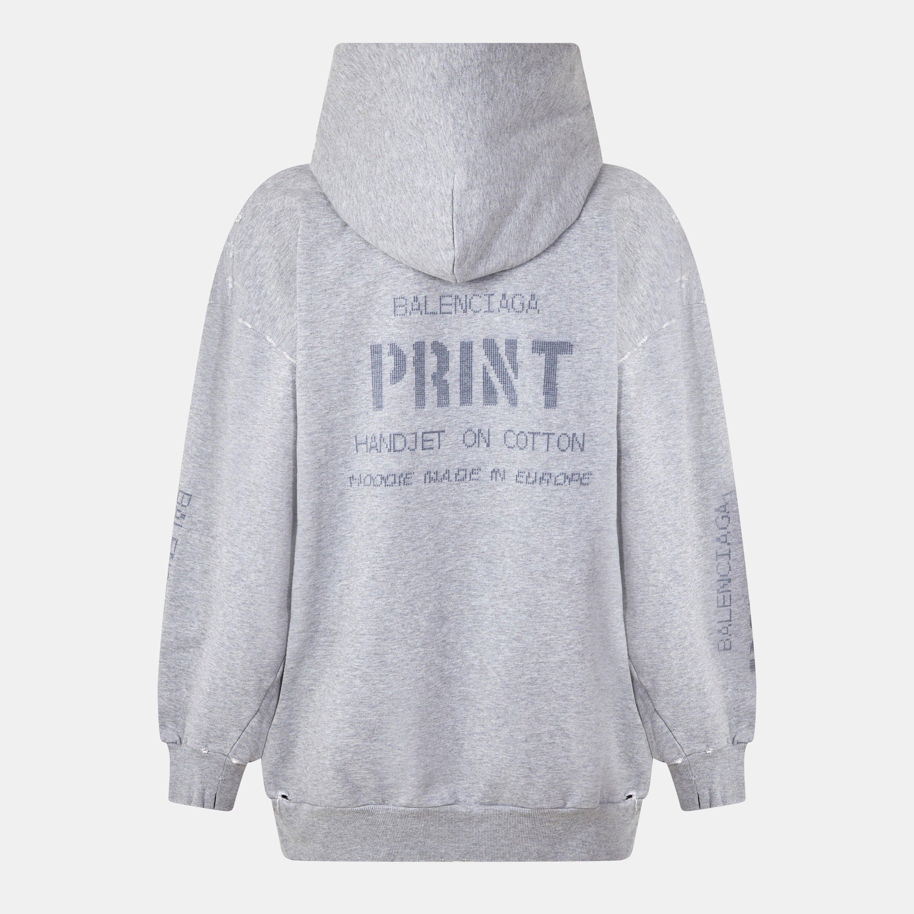 Grey/Black - Balenciaga - Women's Zip Hoodie - 2