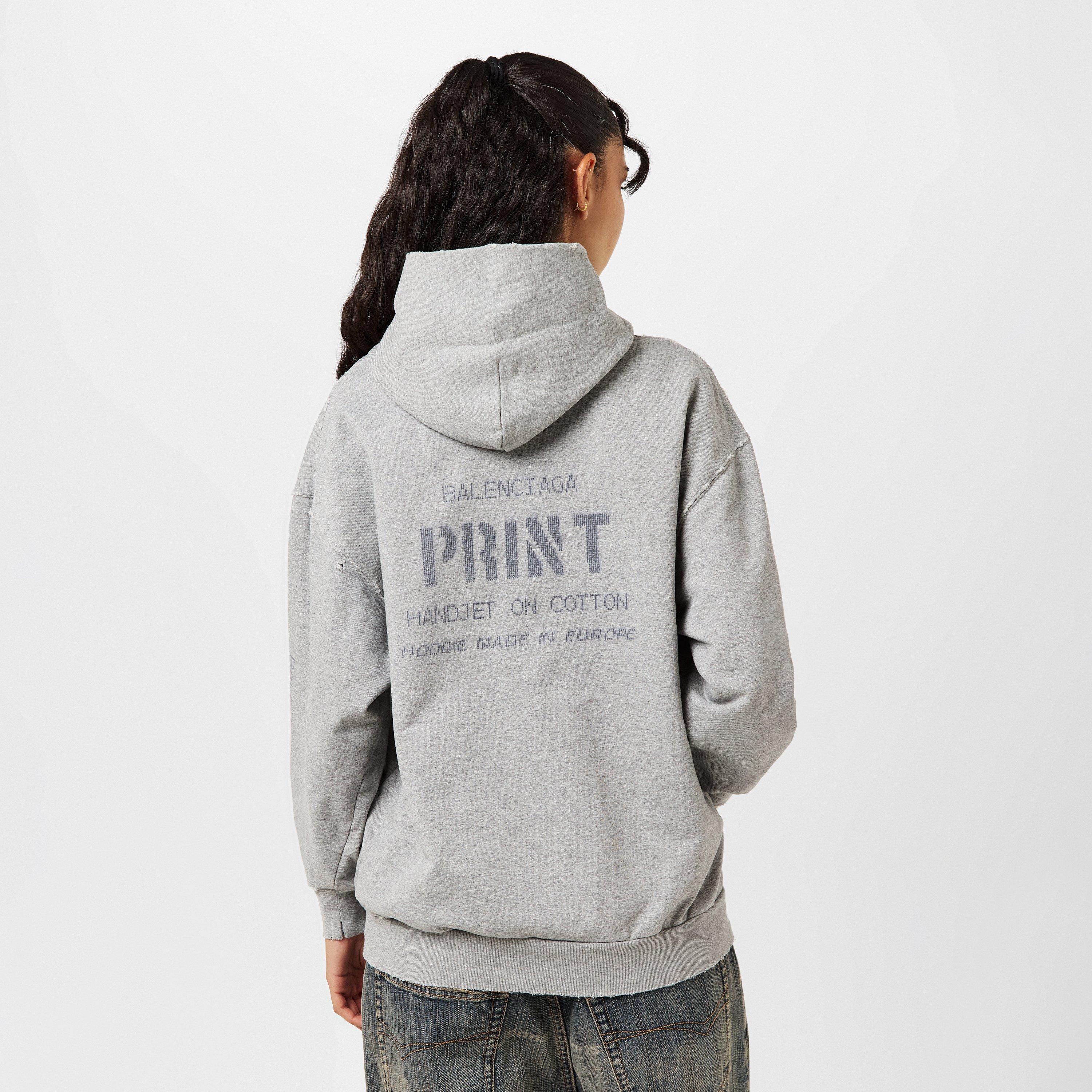 Grey/Black - Balenciaga - Women's Zip Hoodie - 4