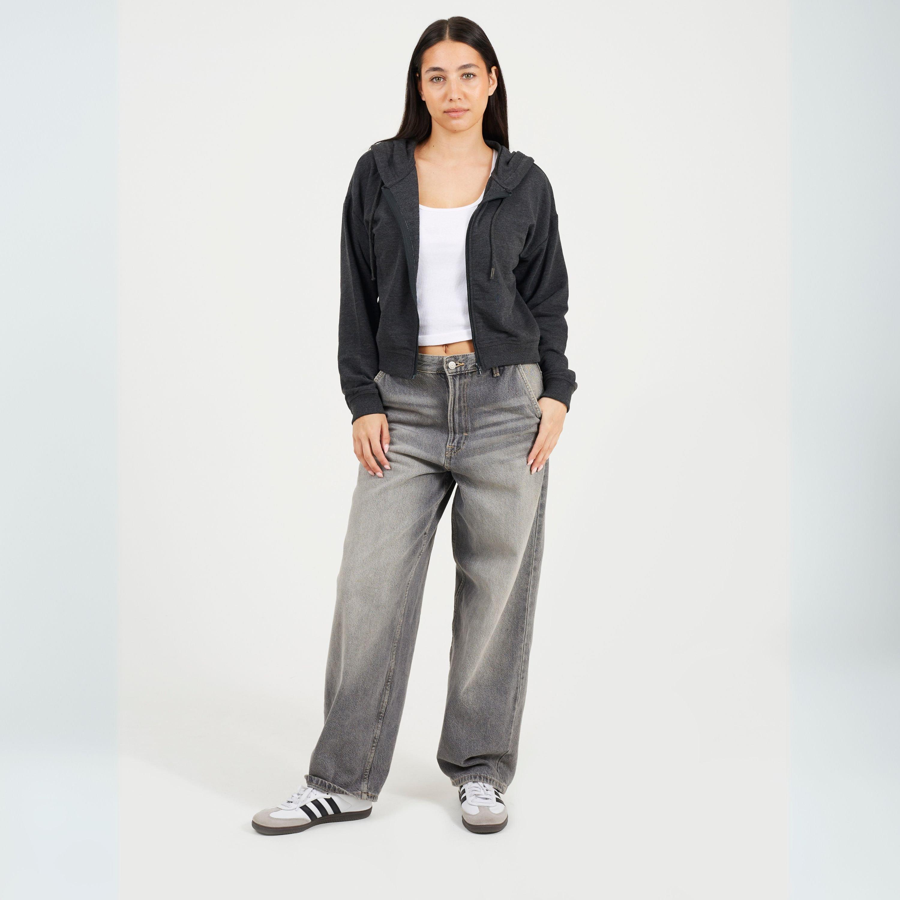 Holzkohle Melange - Brave Soul - Cropped Zip Through Hoodie - 4