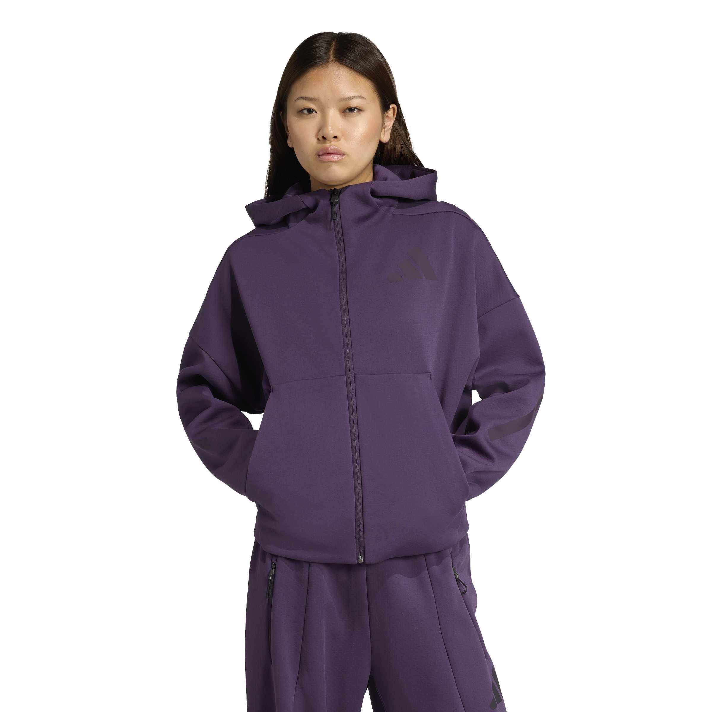 Aurora Plum - adidas - Z.N.E. Womens Full-Zip Hoodie - 2