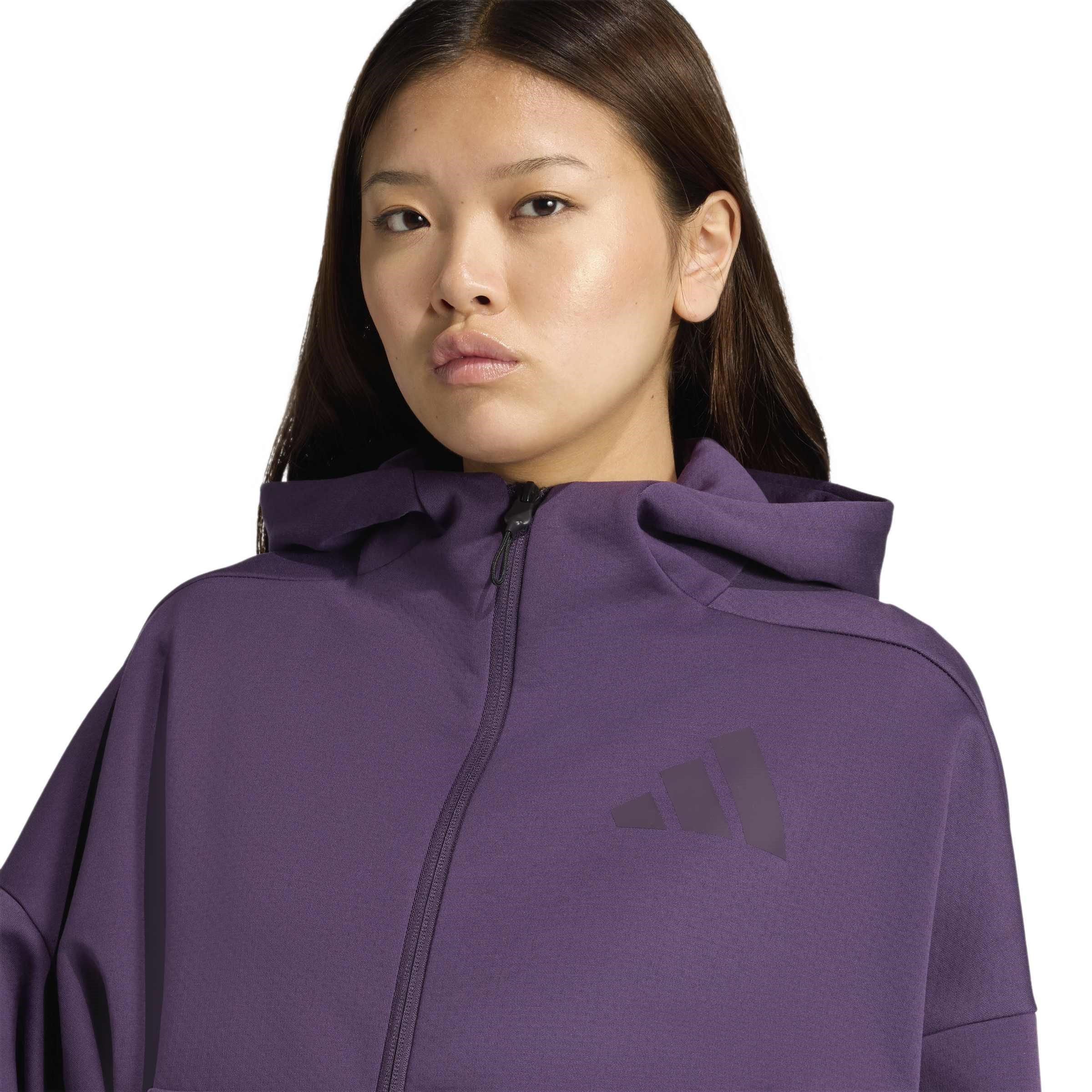 Aurora Plum - adidas - Z.N.E. Womens Full-Zip Hoodie - 4