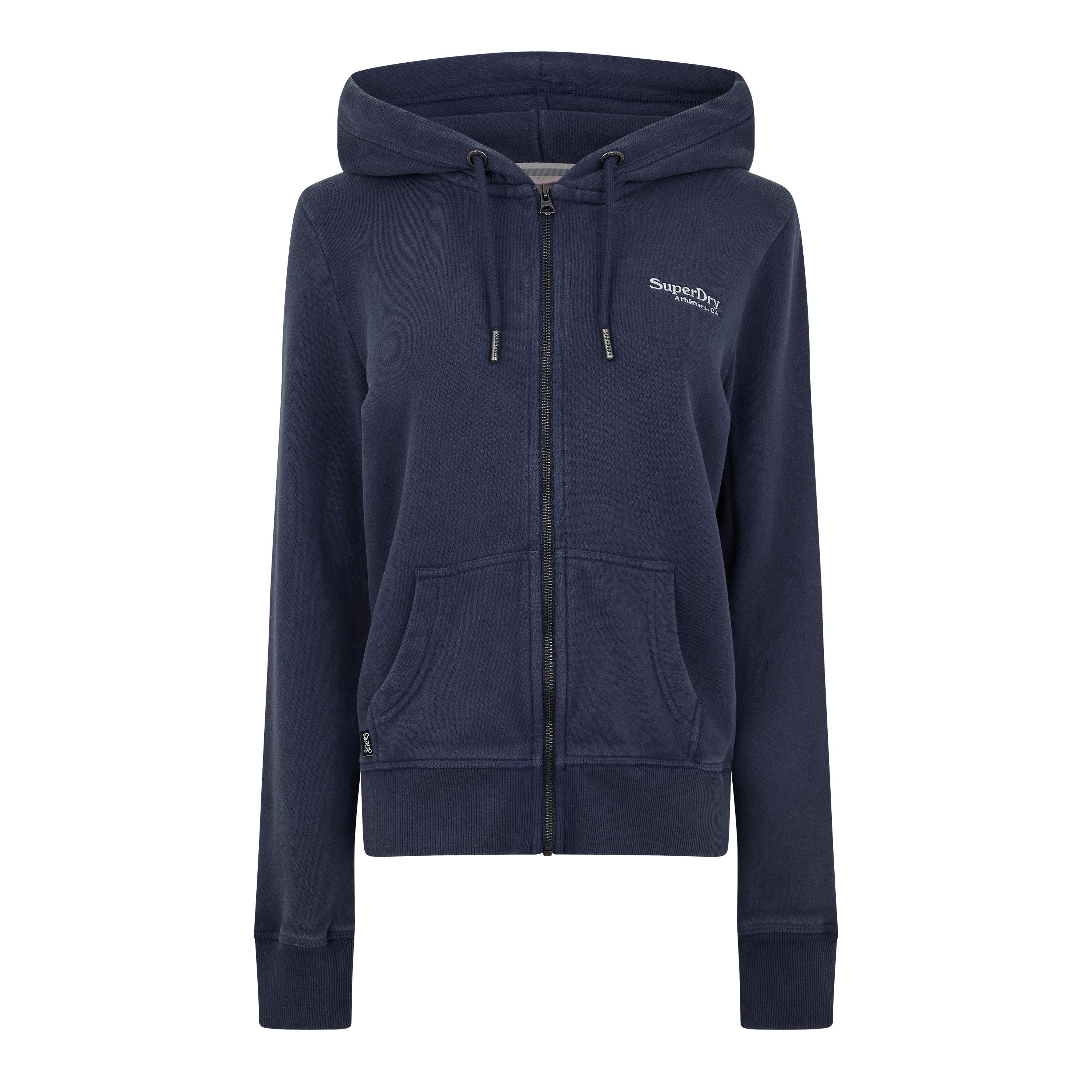 Womens Hoodies Superdry Orange Label Zip Hoodie Navy Superdry
