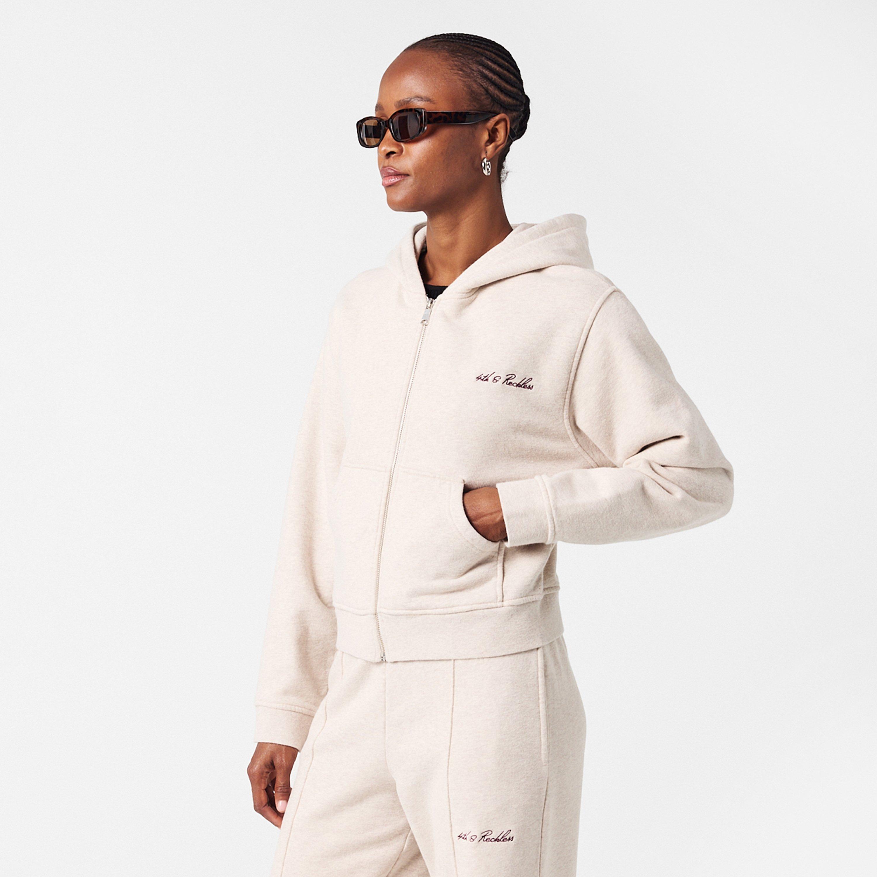 Oatmeal - 4th and Reckless - Women's Colena Zip Hoodie - 3