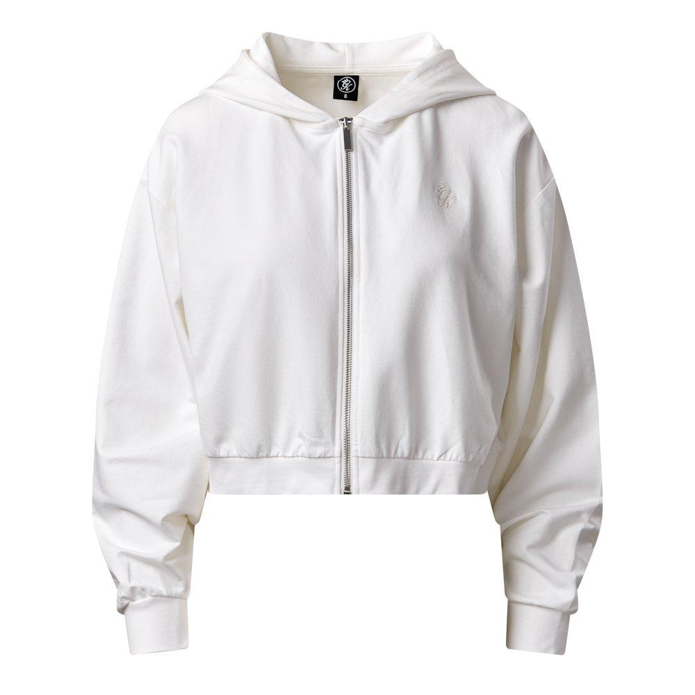 Crème - Gym King - Gym King Victory Loopback Full Zip Crop Hood - Cream - 1