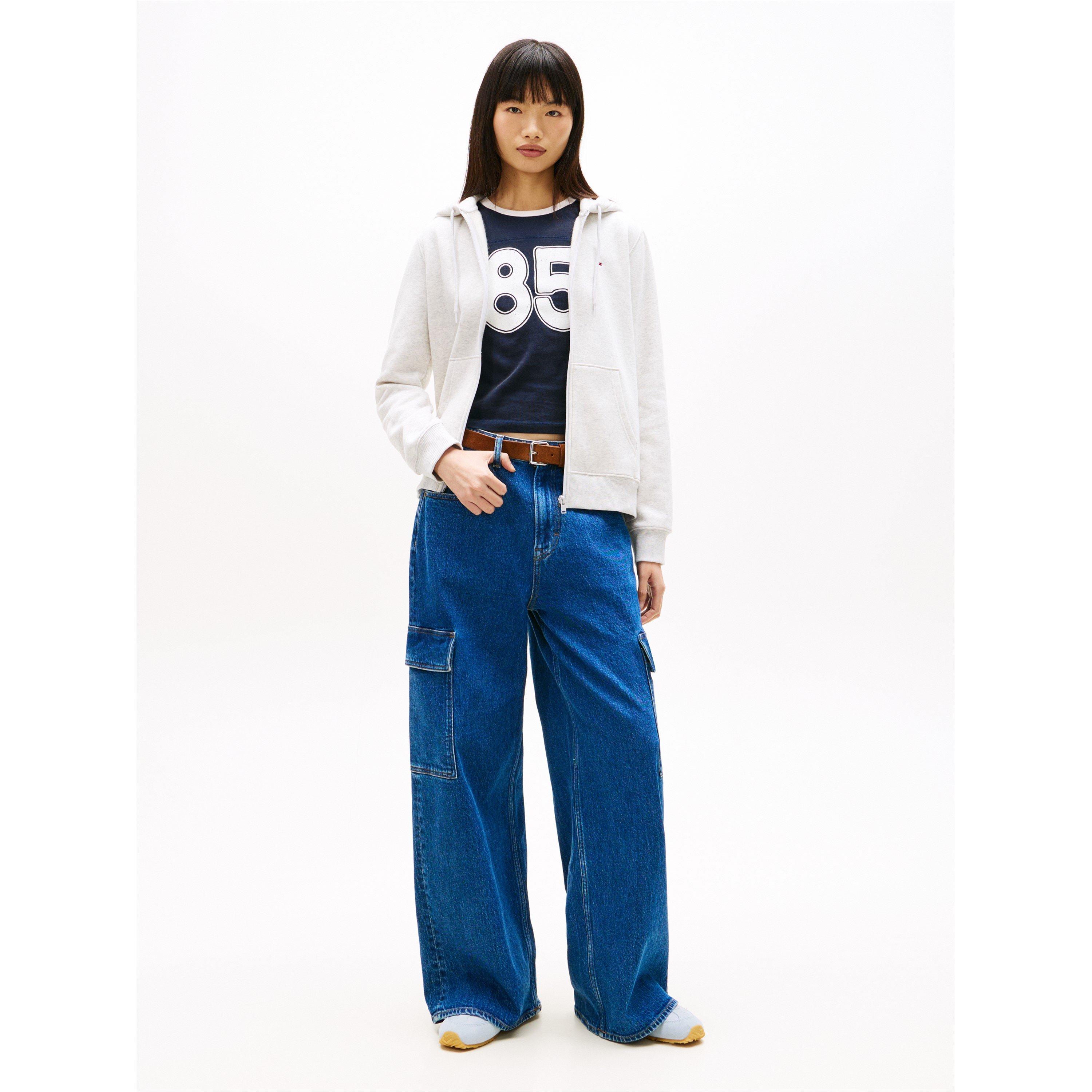 Isgrå Heathr - Tommy Jeans - TJ Zip Reg Flag Ld52 - 4