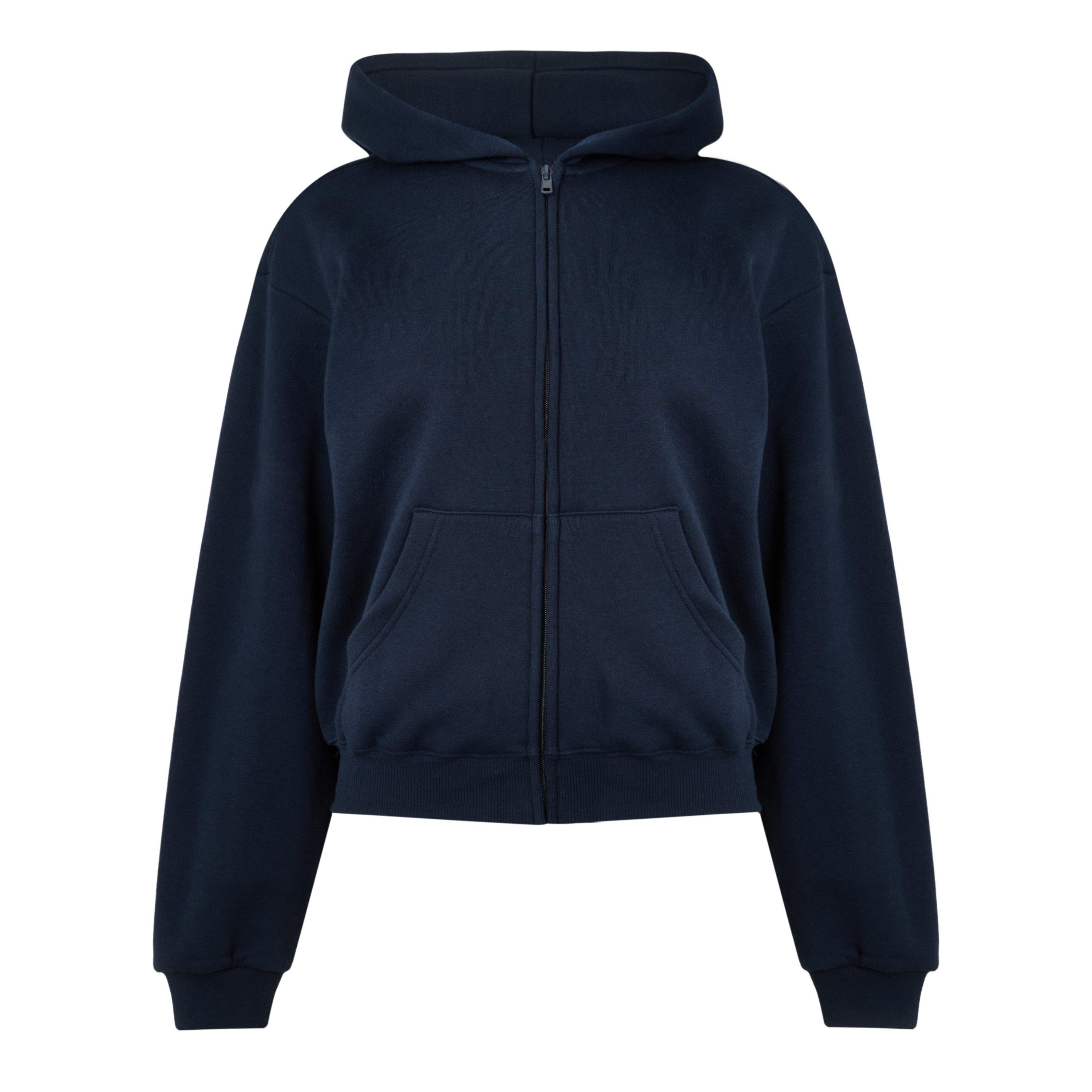 Womens Cotton Fleece Classic Zip Up Hoodie