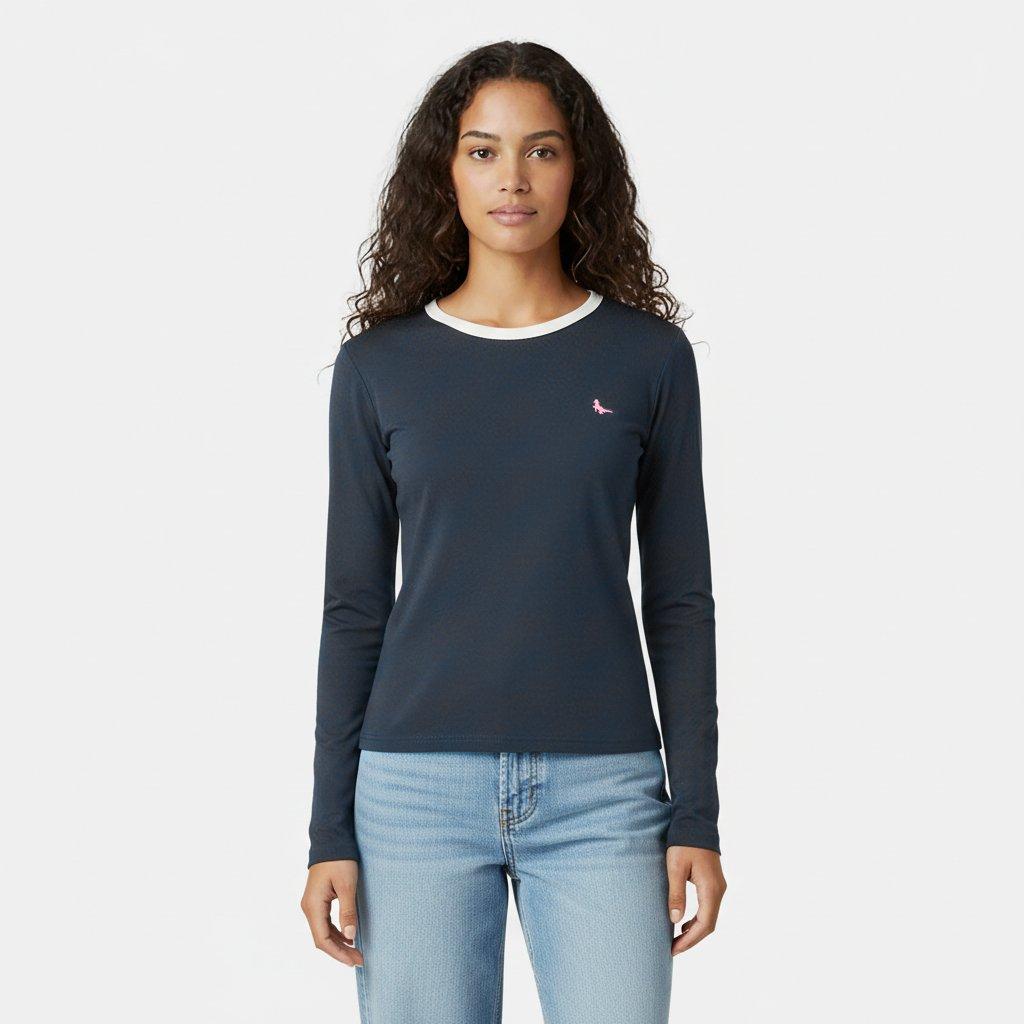 Navy - Jack Wills - Jack Trinkey Long Sleeve Ringer T-Shirt - 3