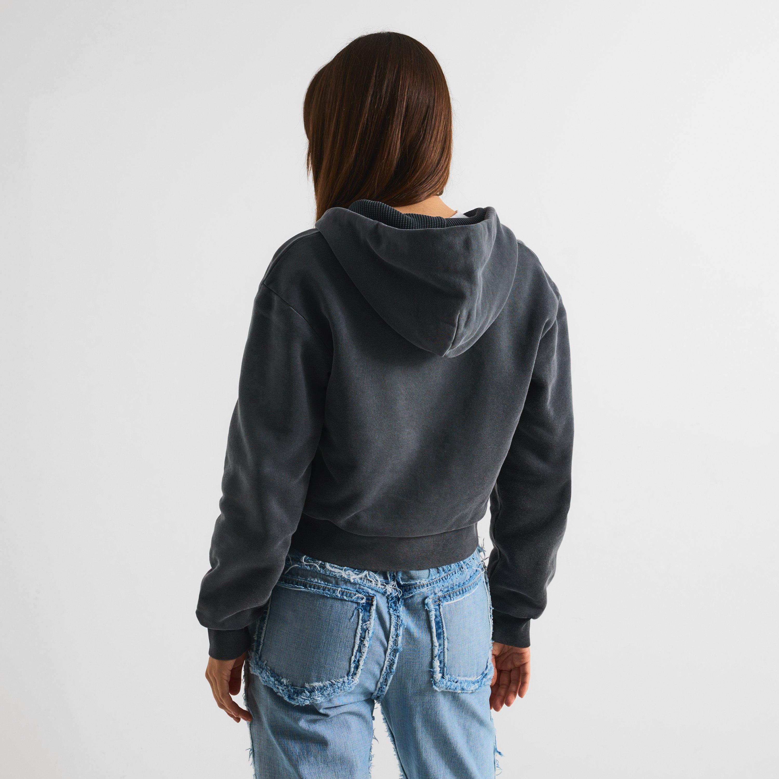 Faded Black - Acne Studios - Women's Cotton Zip Hoodie - 4