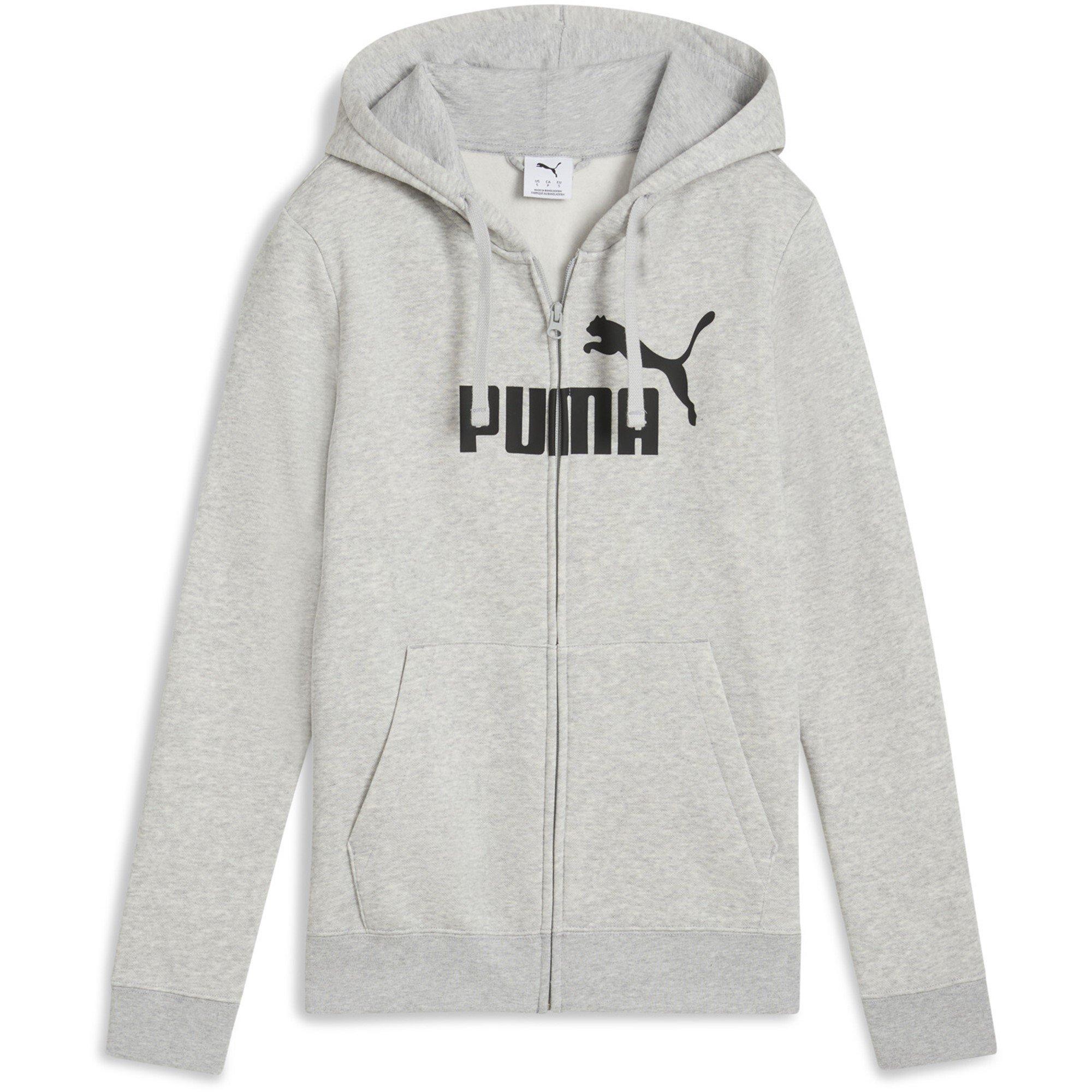 Grey - Puma - No1 Logo Hoodie Ladies - 1
