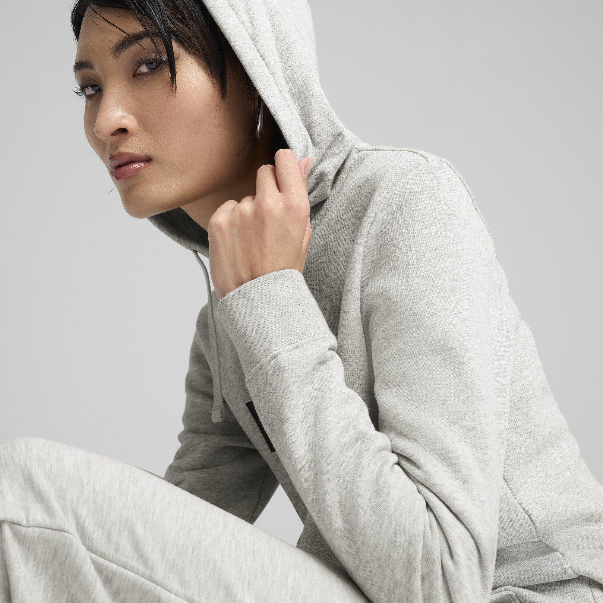 Grey - Puma - No1 Logo Hoodie Ladies - 3