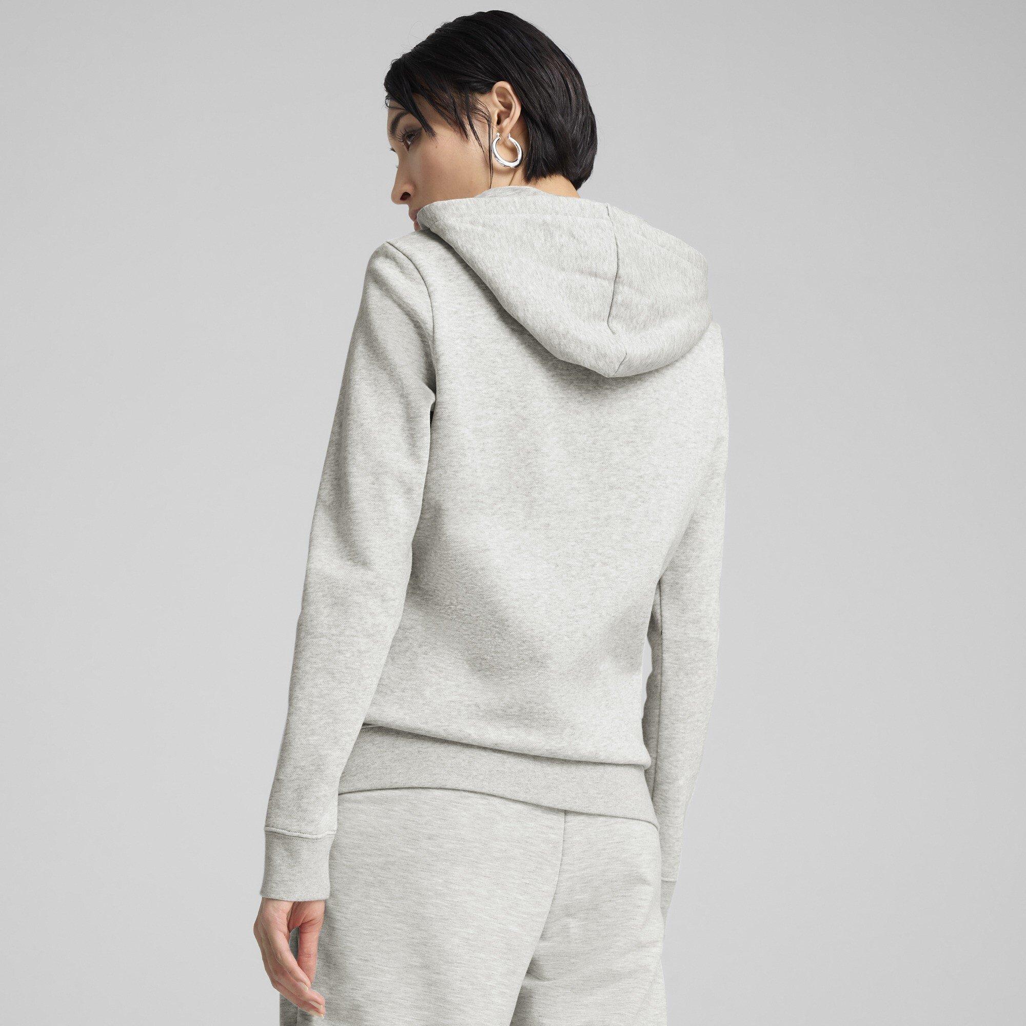 Grey - Puma - No1 Logo Hoodie Ladies - 5