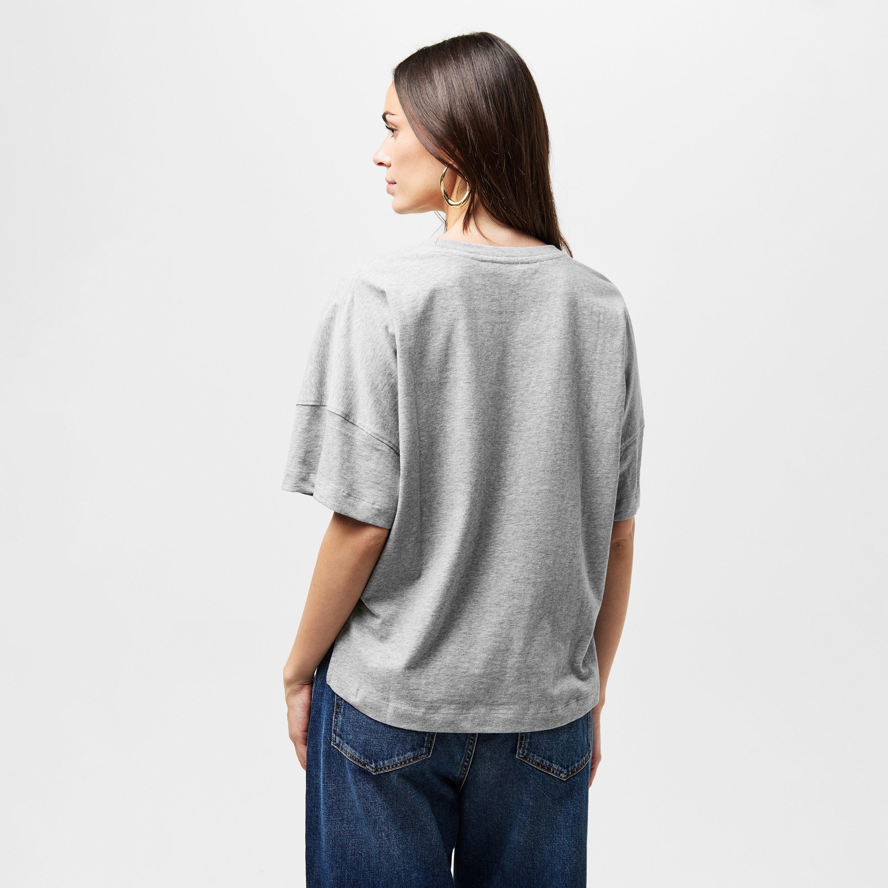 Light Grey - French Connection - Tally Oversized T Shirt - 4