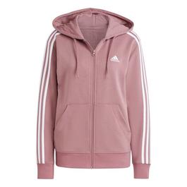 adidas Essentials 3 Stripe Zip Track Hoodie Womens