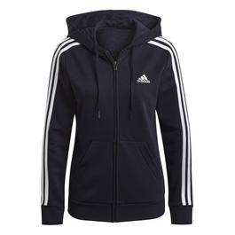 adidas Essentials 3 Stripe Zip Track Hoodie Womens