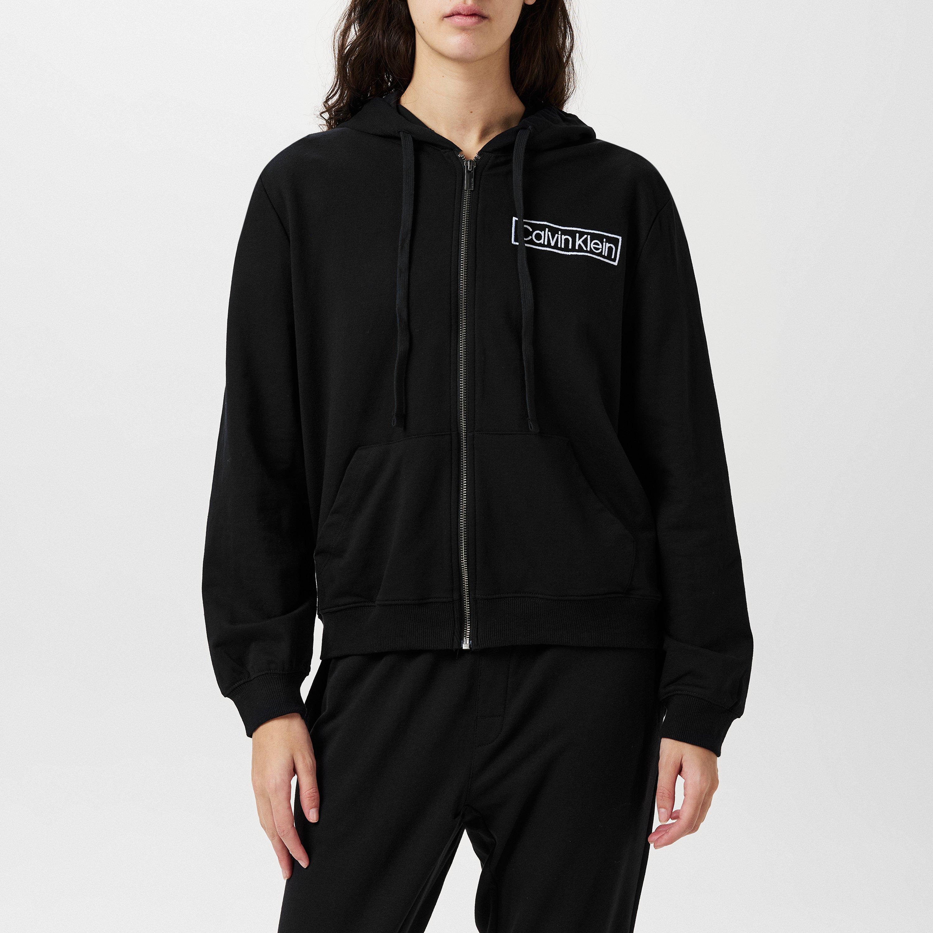 Calvin Klein Long Sleeve Zip Hoodie - Black - Size 16 (XL)