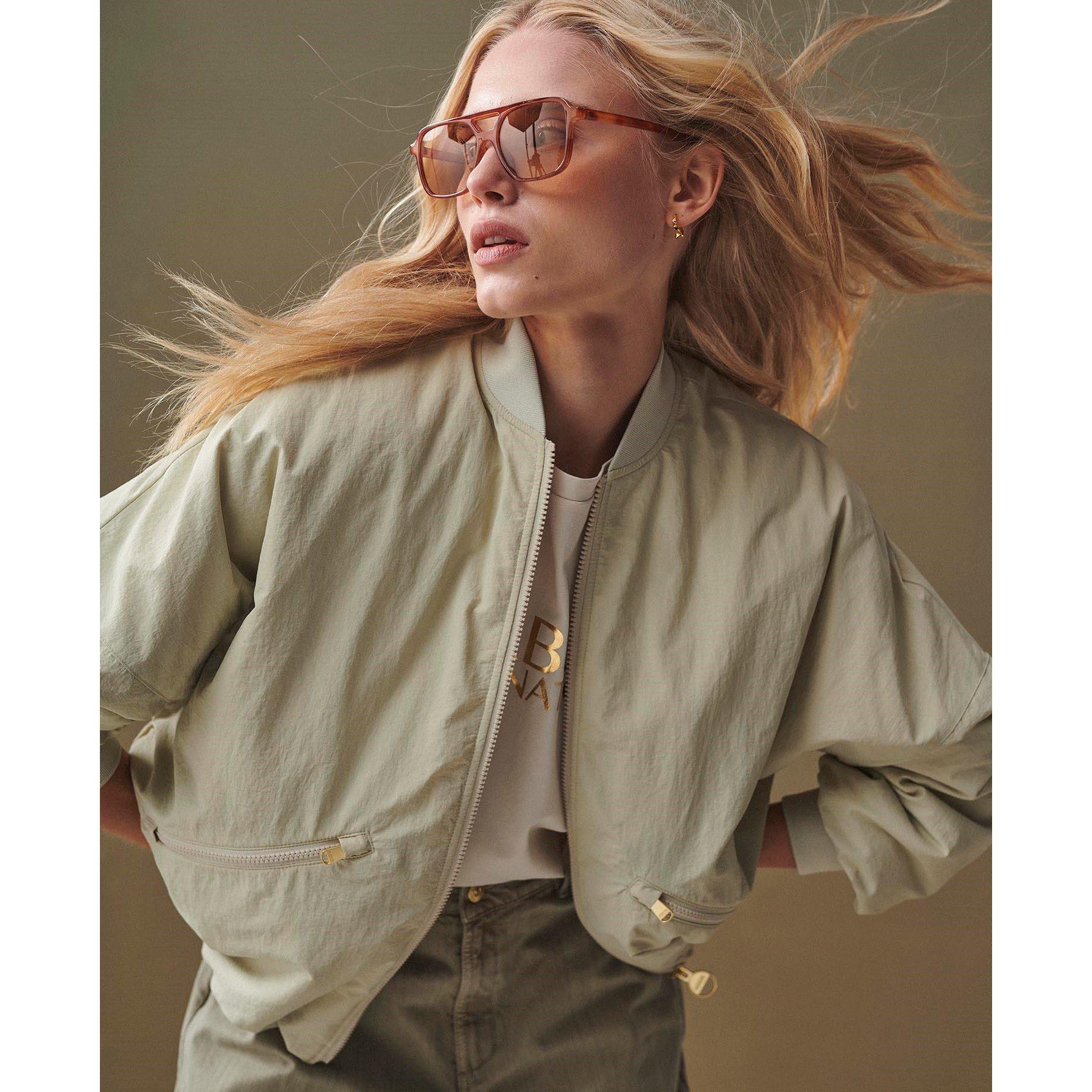 Stone - Barbour International - Women's Mansell Lightweight Bomber Jacket - 4