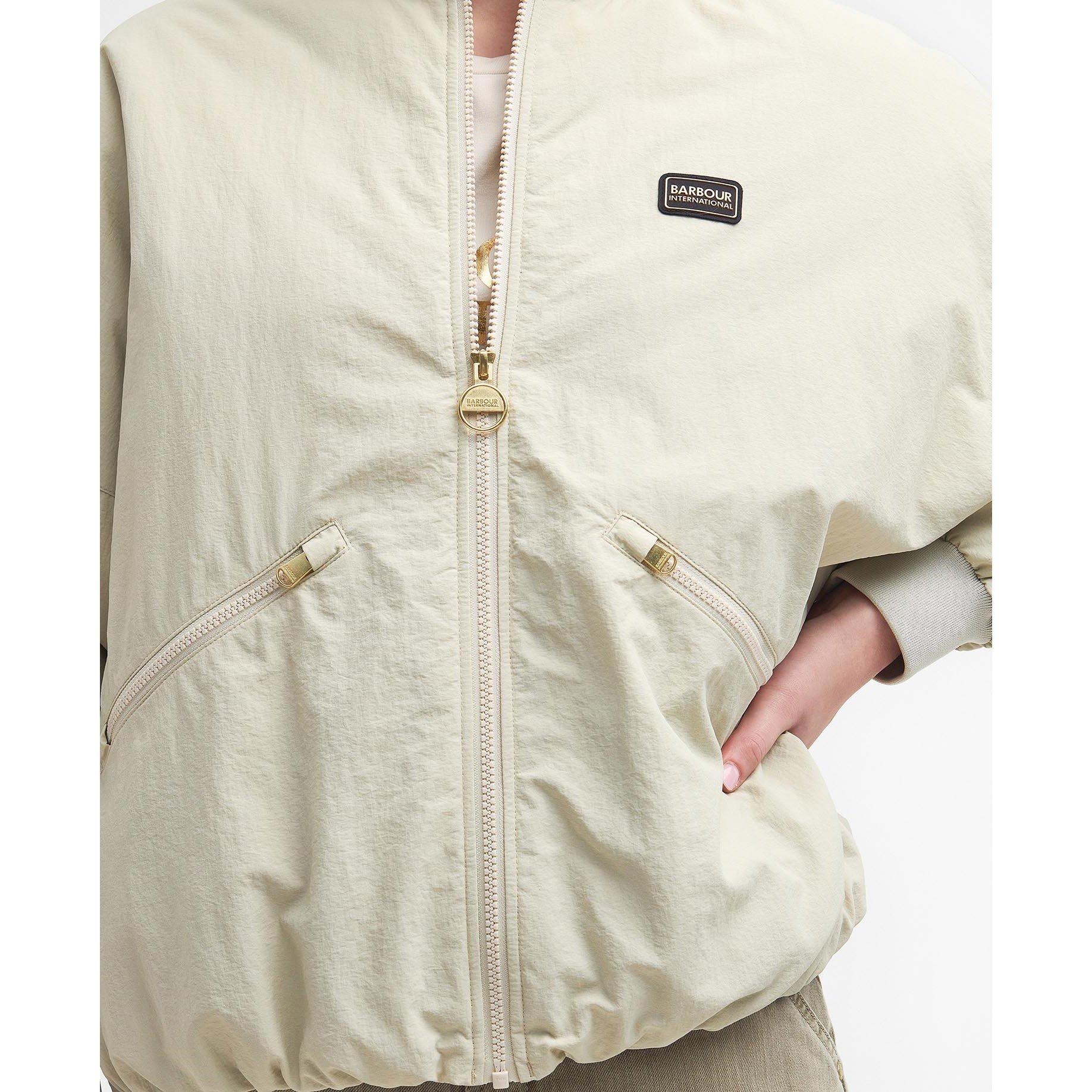 Stone - Barbour International - Women's Mansell Lightweight Bomber Jacket - 7