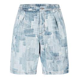 Marcelo Burlon Distressed Cross Denim Shorts