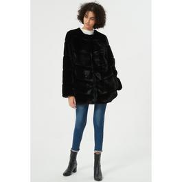 Be You B Faux Fur Panel Coat