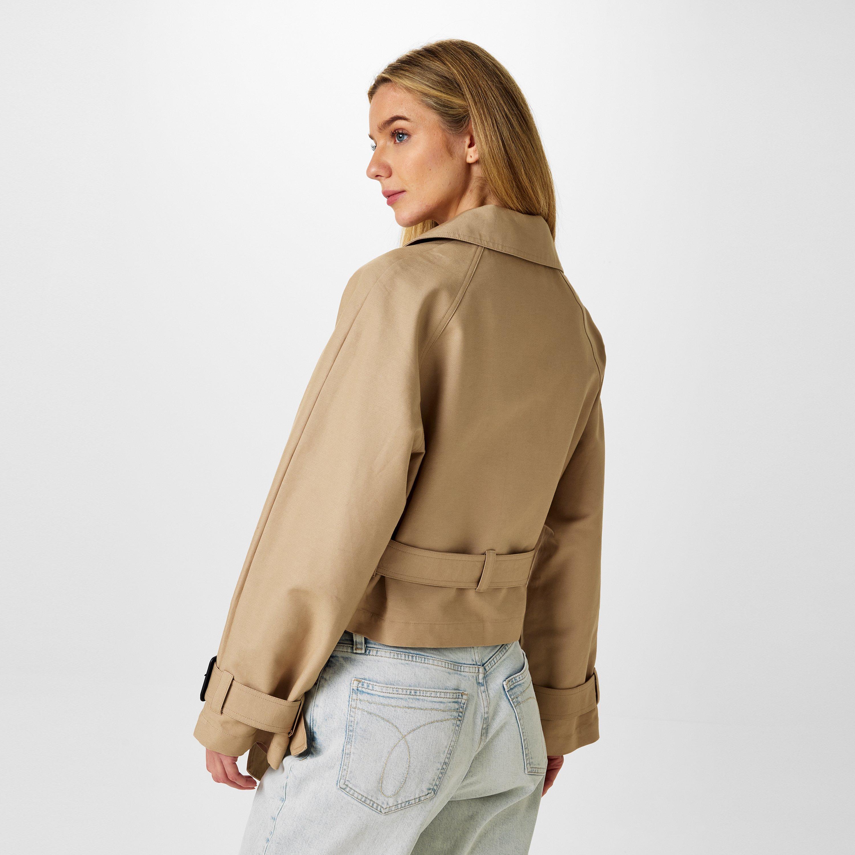 Stone - Jack Wills - Cropped Long Sleeve Trench Coat - 2