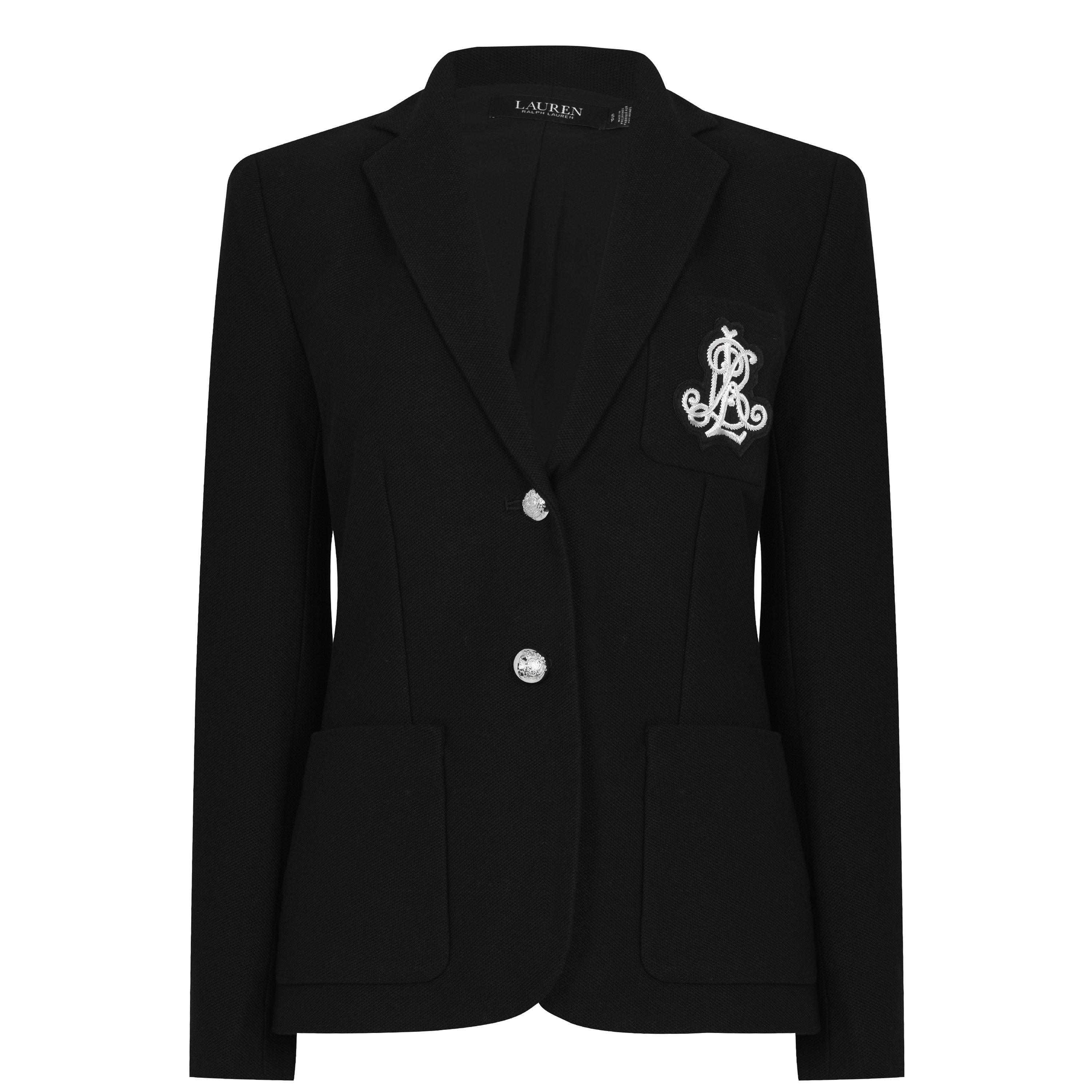 Polo Black - Lauren by Ralph Lauren - Women's Anfisa Cotton Long Sleeve Monogram Blazer - 7