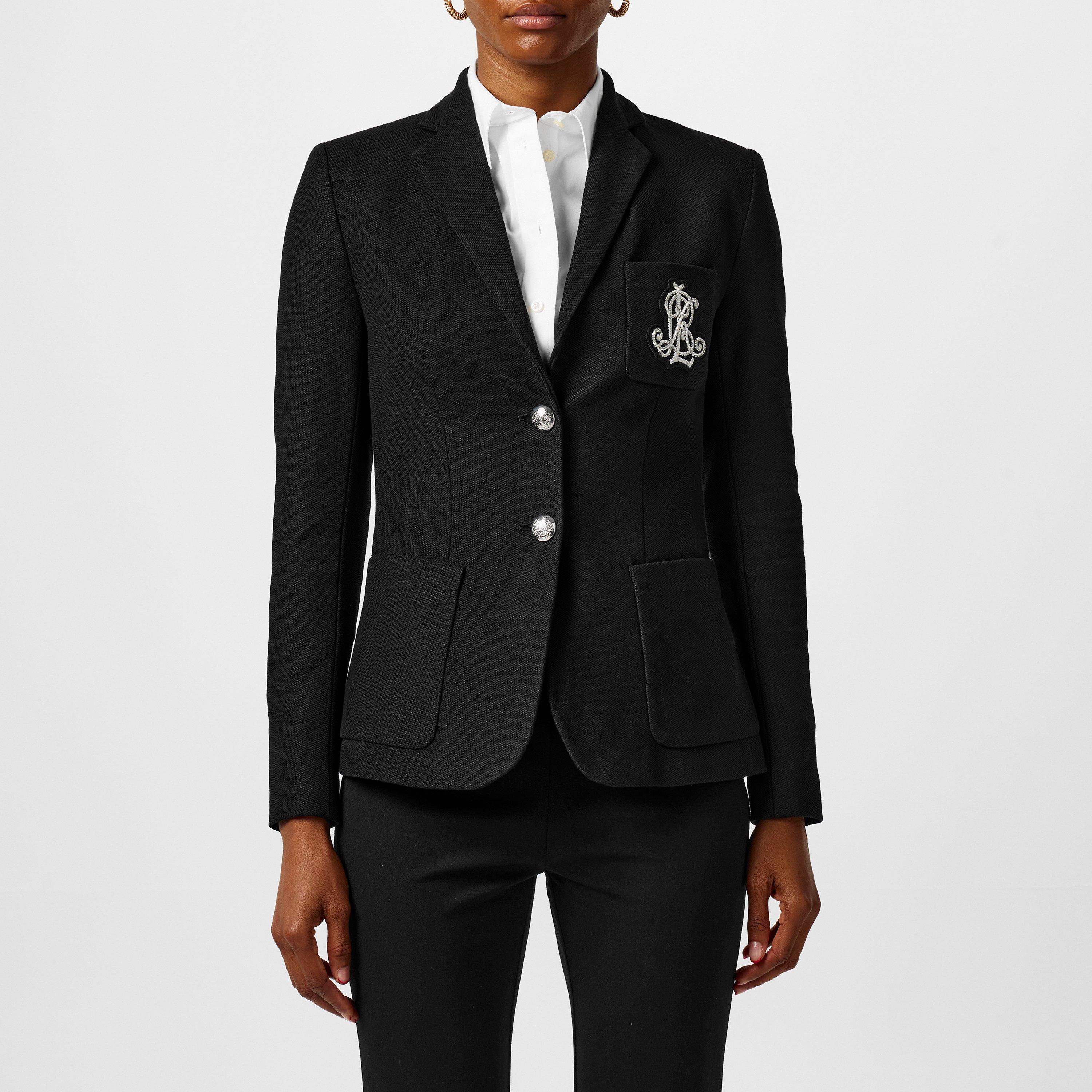 Polo Black - Lauren by Ralph Lauren - Women's Anfisa Cotton Long Sleeve Monogram Blazer - 3