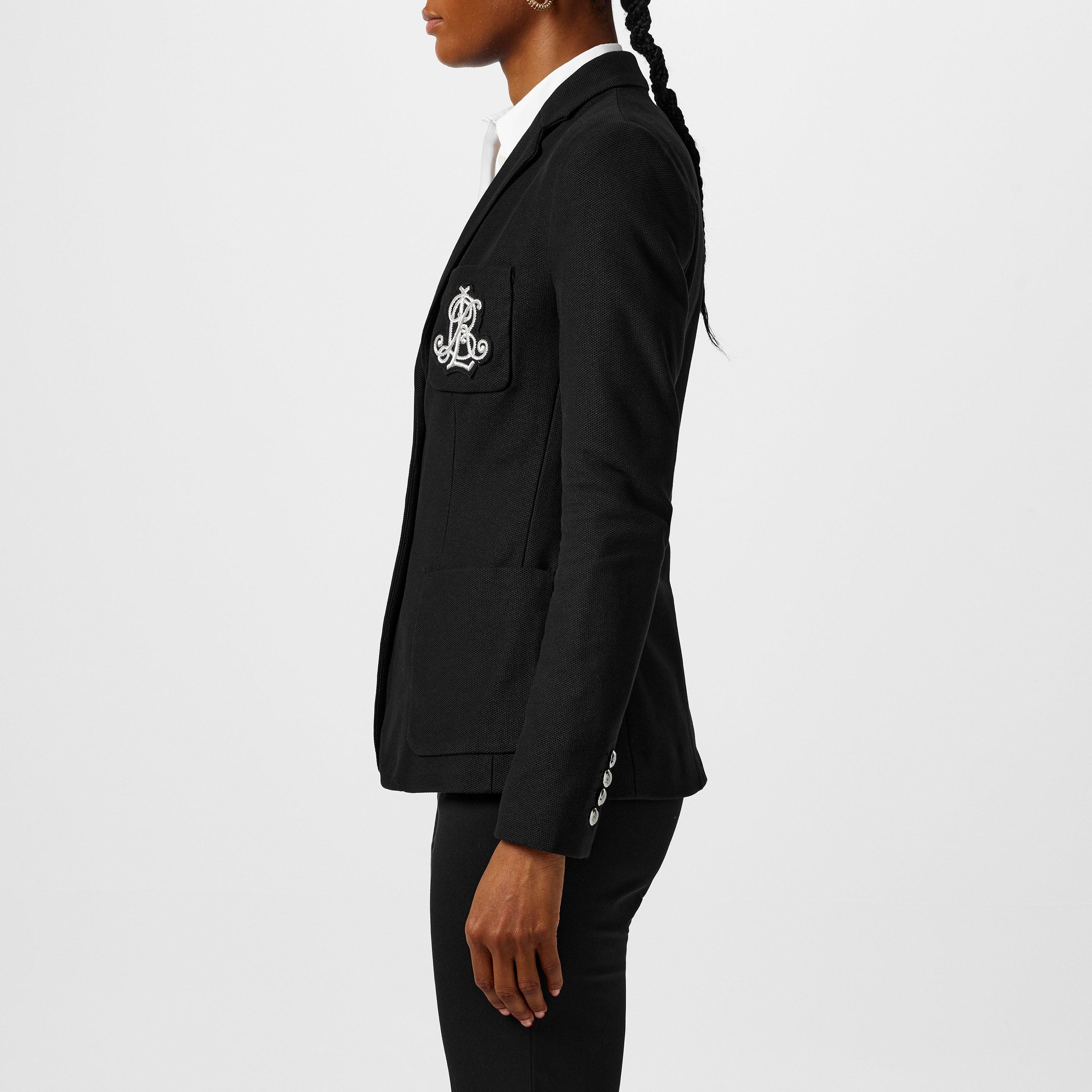Polo Black - Lauren by Ralph Lauren - Women's Anfisa Cotton Long Sleeve Monogram Blazer - 5