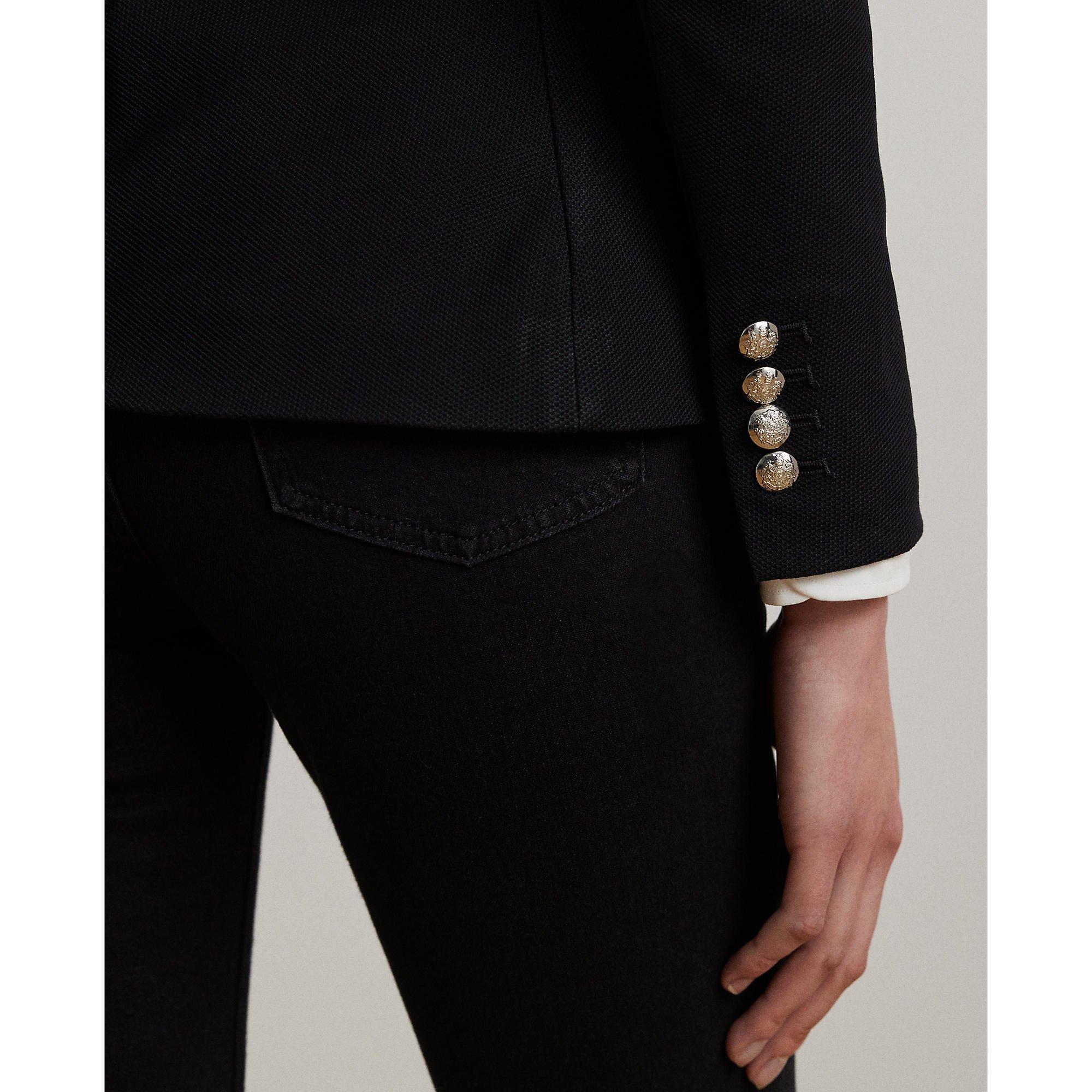 Polo Black - Lauren by Ralph Lauren - Women's Anfisa Cotton Long Sleeve Monogram Blazer - 6