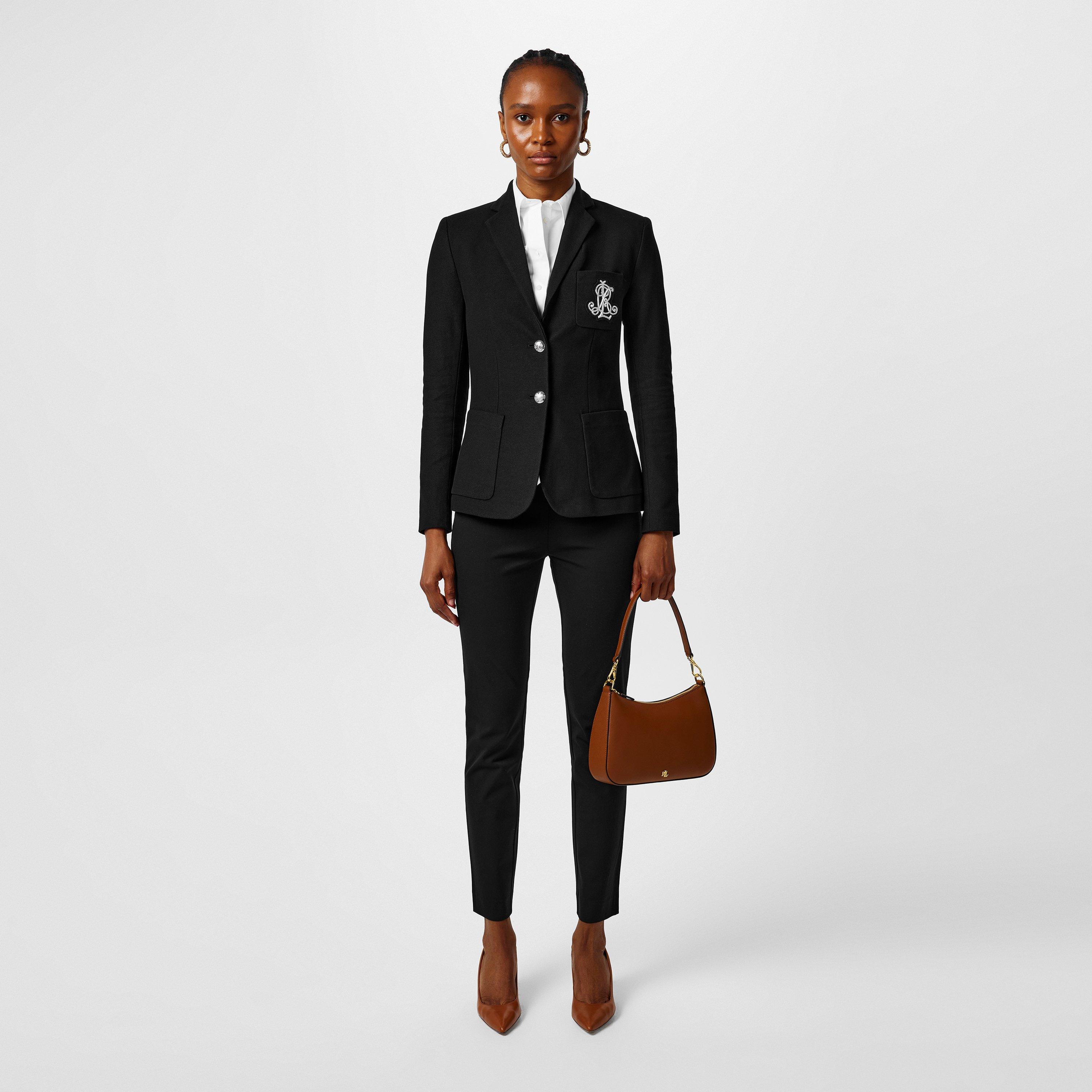 Polo Black - Lauren by Ralph Lauren - Women's Anfisa Cotton Long Sleeve Monogram Blazer - 6