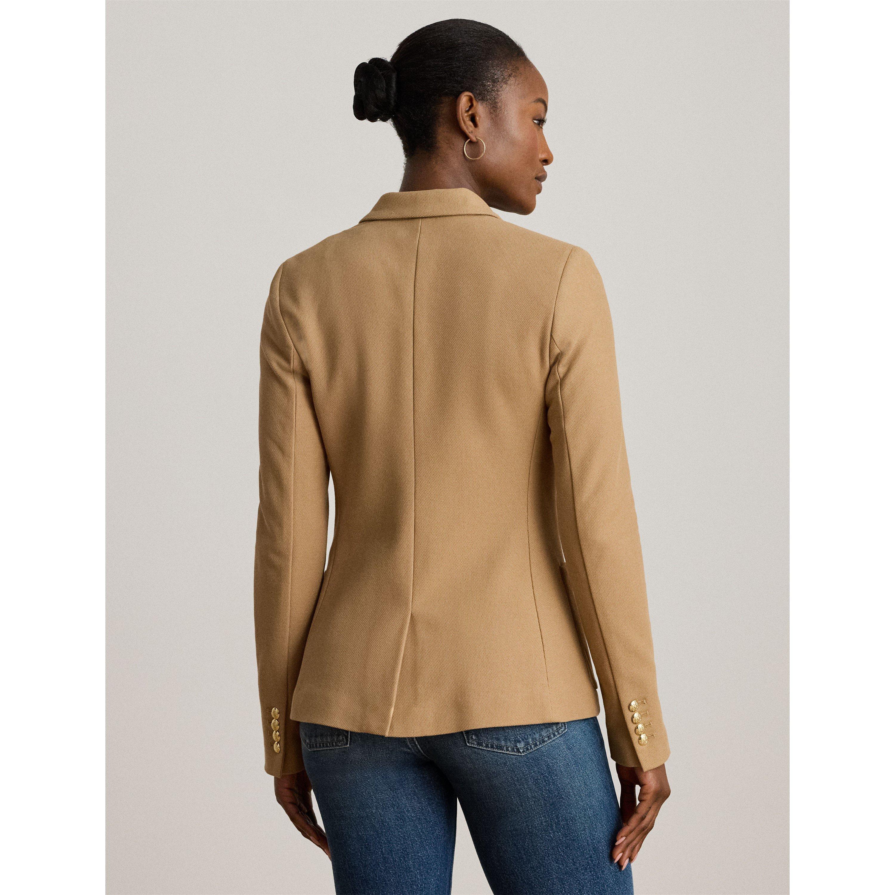 CLASSIC CAMEL - Lauren by Ralph Lauren - Women's Anfisa Cotton Long Sleeve Monogram Blazer - 3