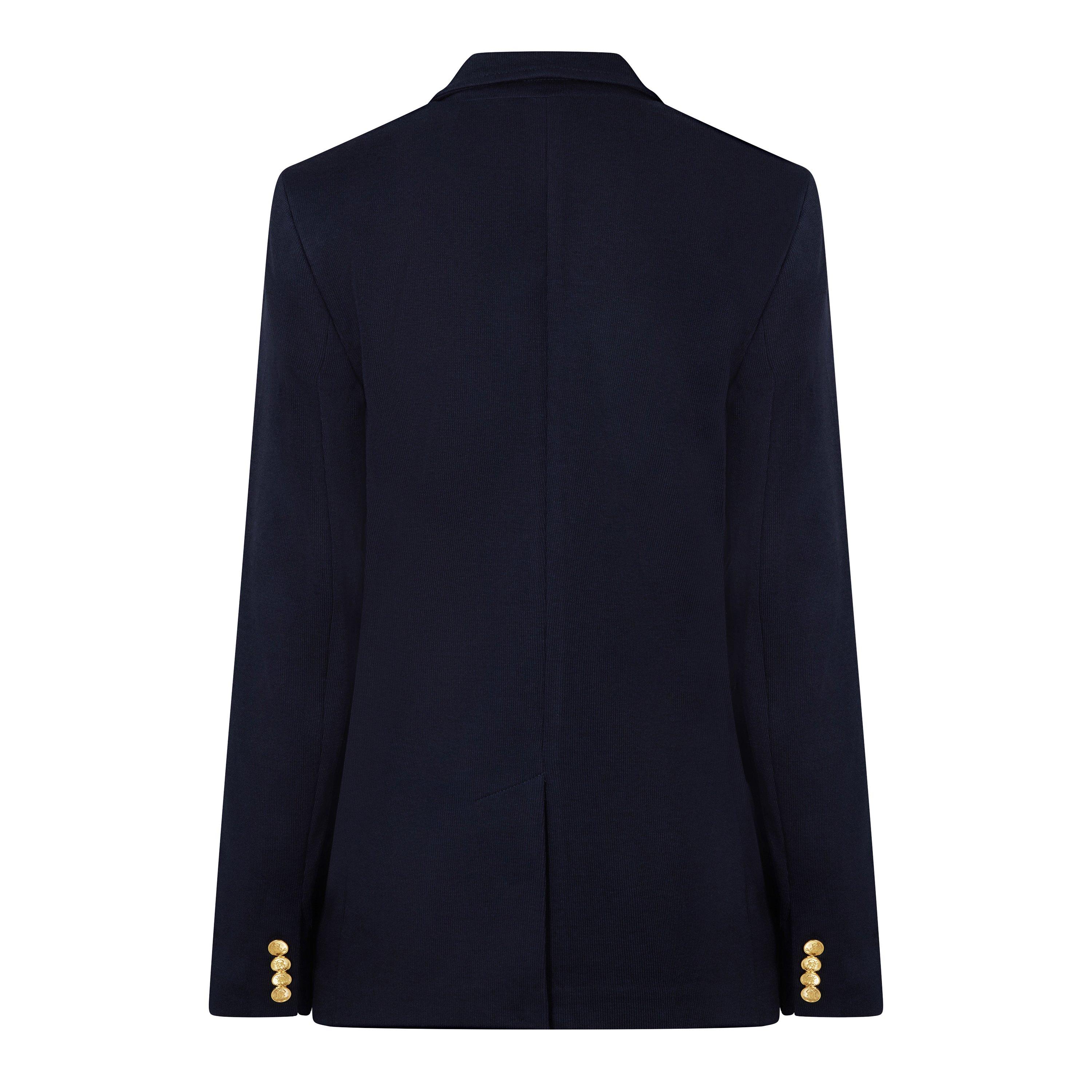 Lauren Navy - Lauren by Ralph Lauren - Women's Anfisa Cotton Long Sleeve Monogram Blazer - 2
